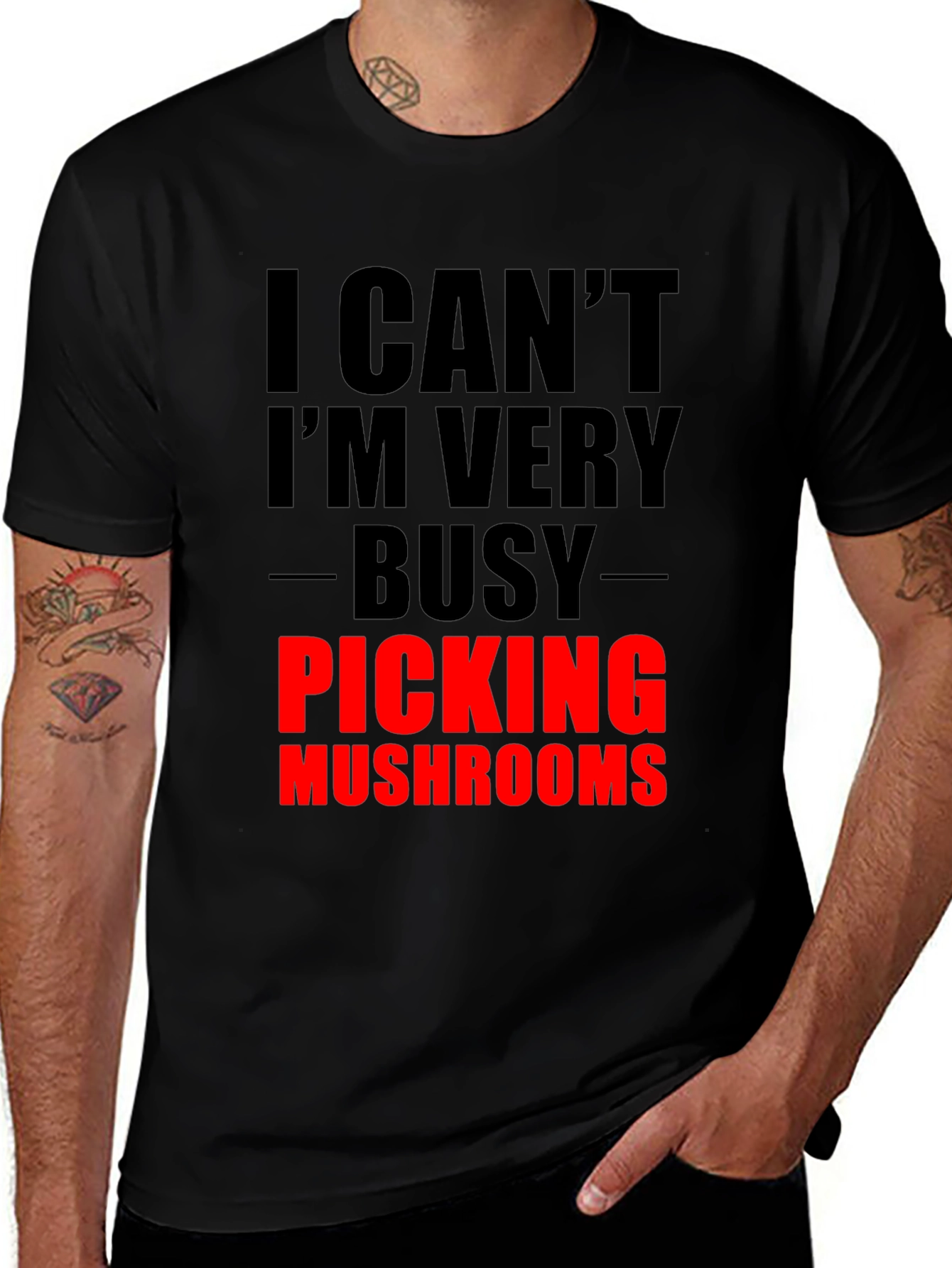 Variant 10 of Busy Picking Mushrooms Graphic Tee