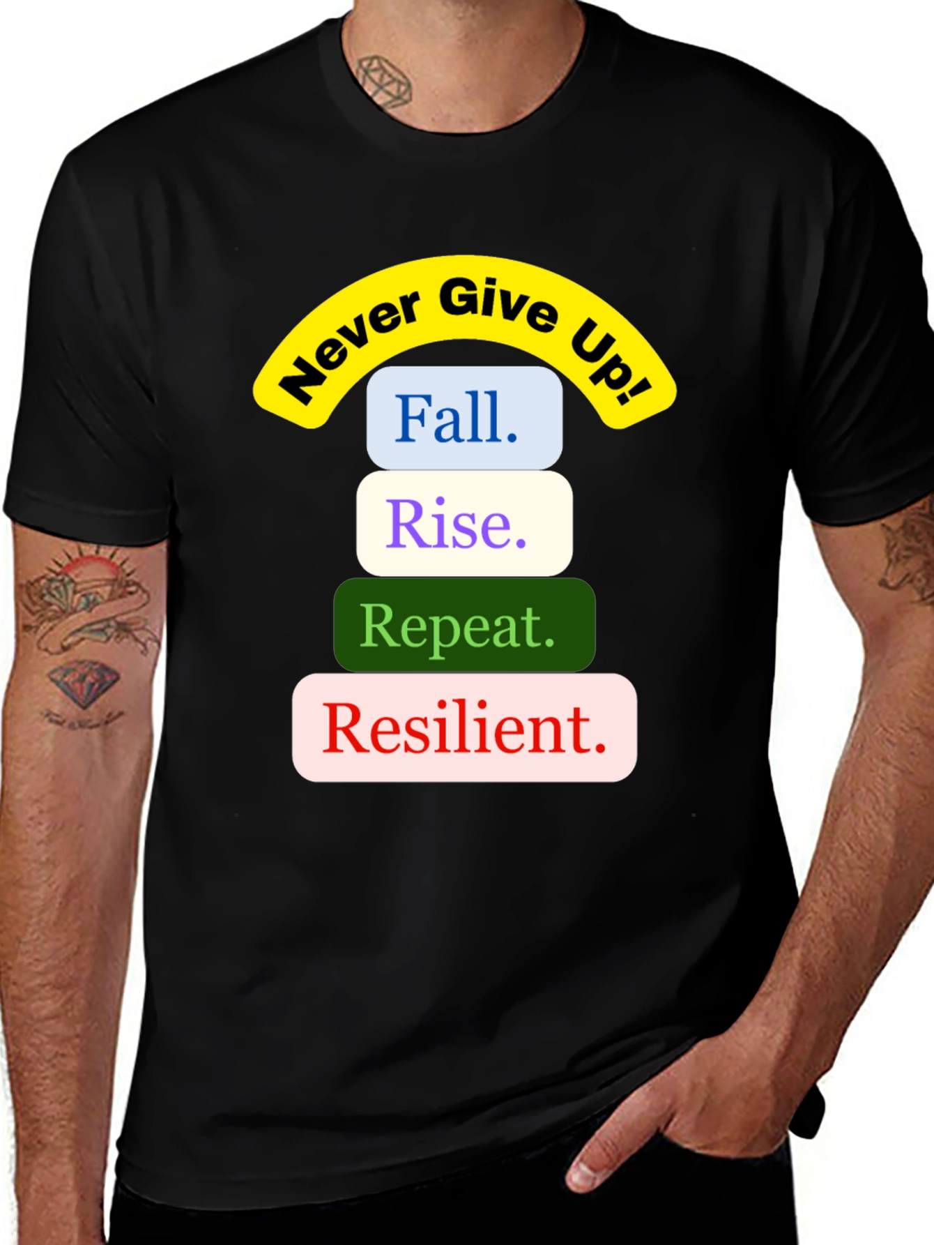 Variant 16 of Inspirational 'Never Give Up' Graphic Tee