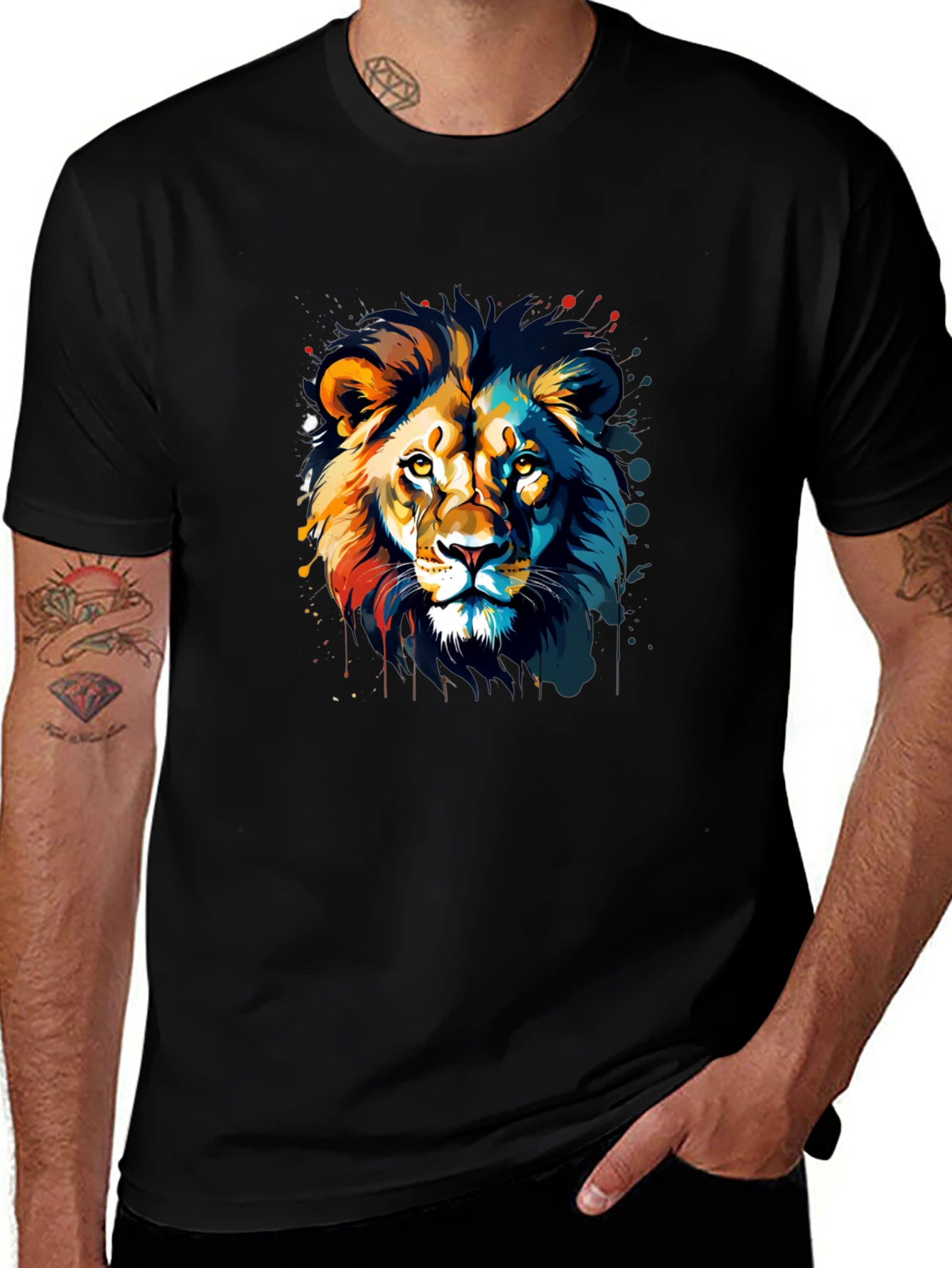 Variant 18 of Lion Graphic Tee - Bold Colorful Design