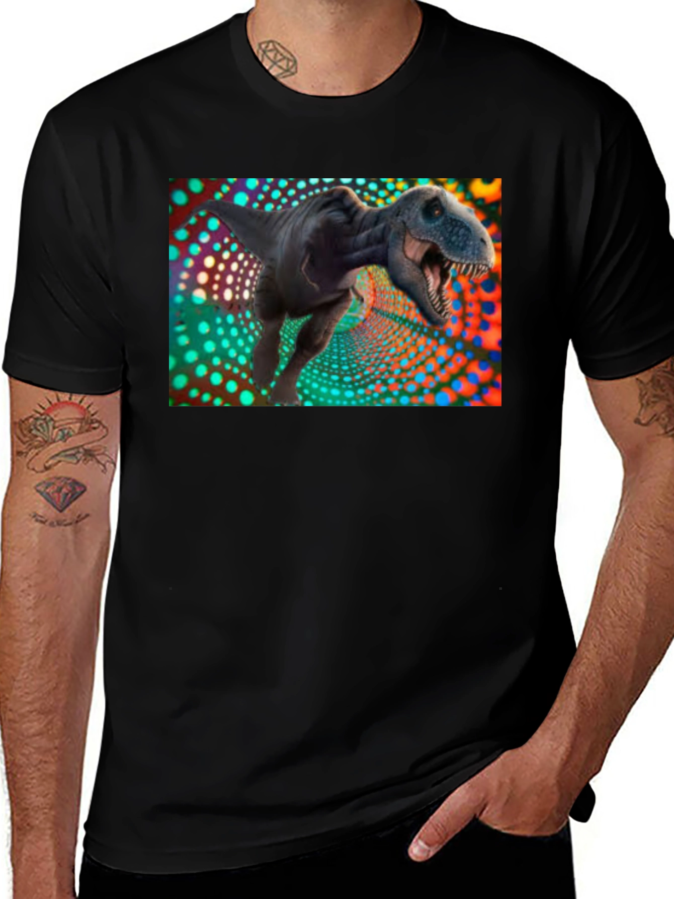 Variant 22 of Dinosaur T-Shirt - Black