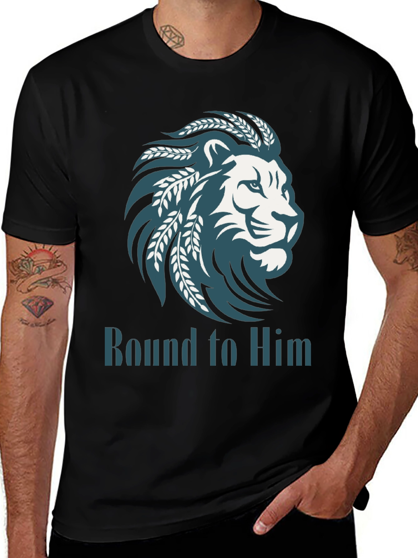 Variant 25 of Lion Graphic Tee - Bound to Him Black T-Shirt