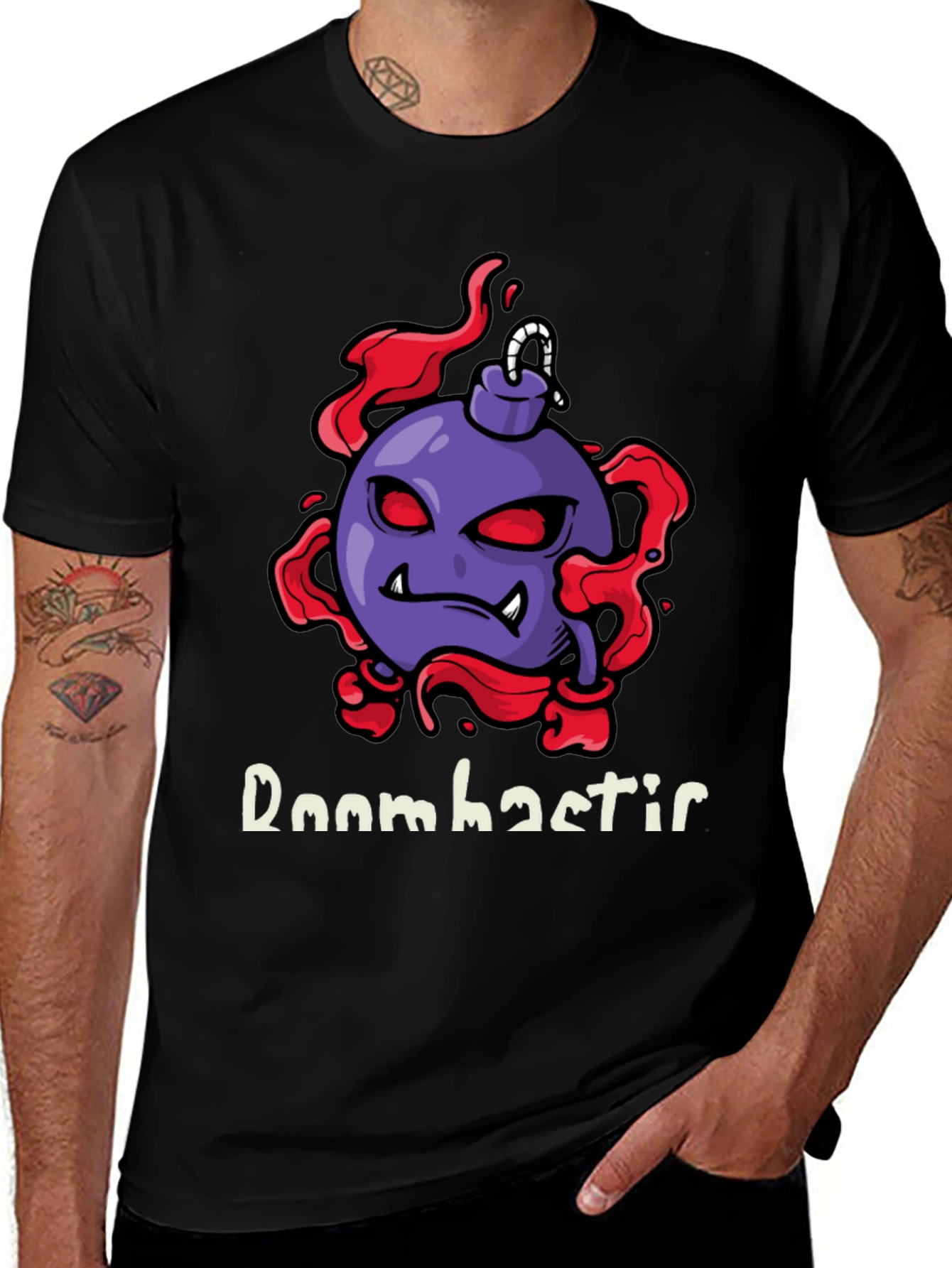 Variant 21 of Doombastic Bomb Graphic Tee - Men's Black T-Shirt