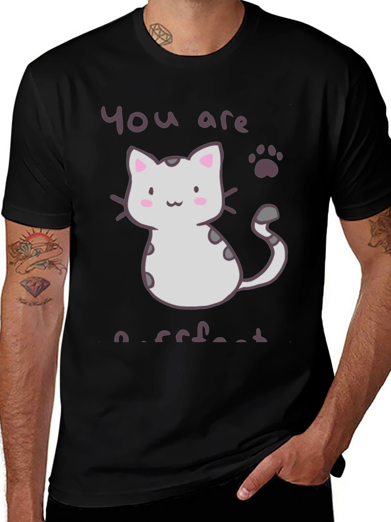 Variant 7 of Purrfect Cat Graphic Tee - Unisex Cute T-Shirt