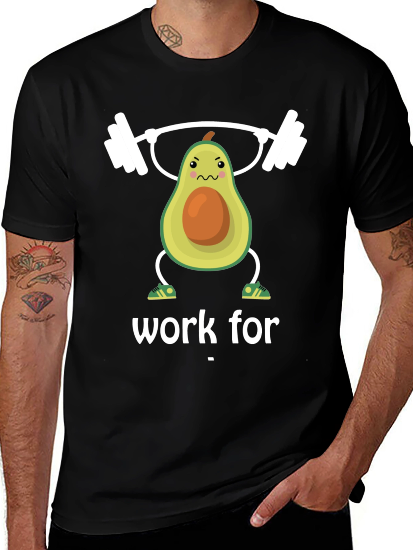 Variant 12 of Workout Avocado T-Shirt - "Work For It"