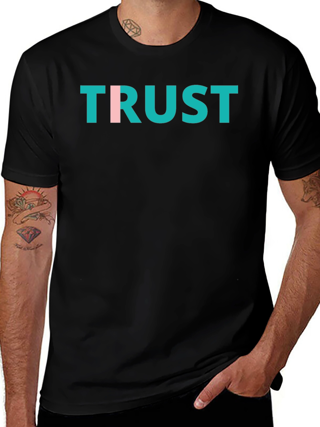 Variant 29 of Trust Graphic Tee - Black Casual Cotton T-Shirt
