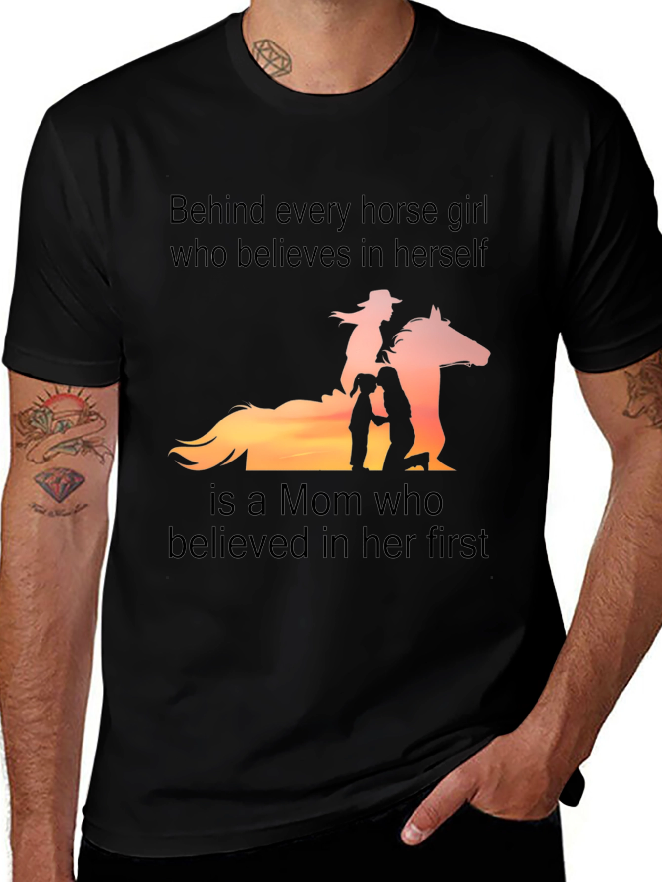Variant 4 of Horse Girl & Mom Graphic Tee - Believe in Yourself