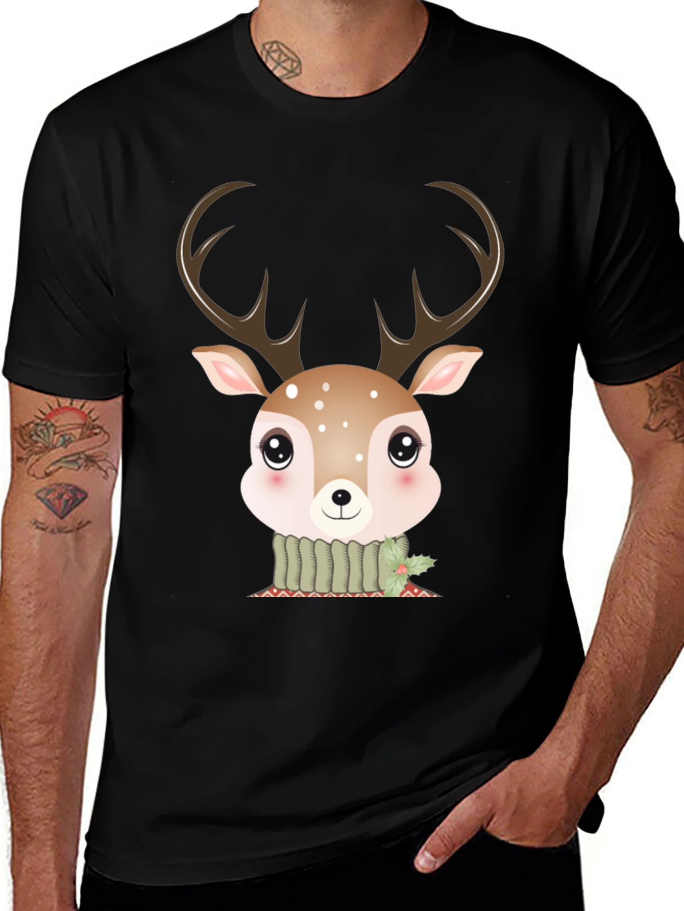 Variant 24 of Cute Deer Graphic Tee - Holiday Season