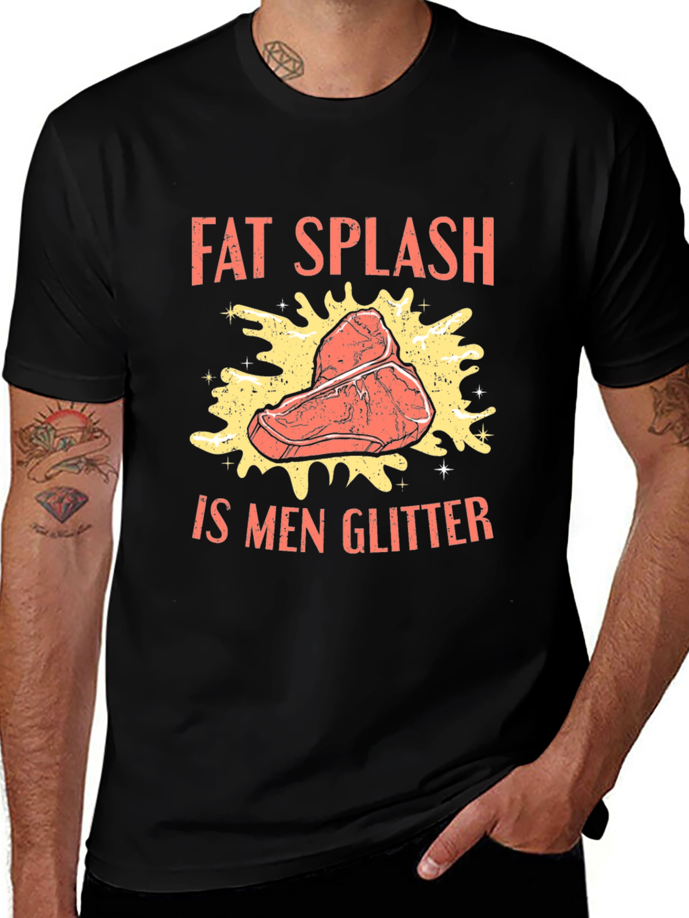 Variant 2 of Fat Splash is Men Glitter T-Shirt