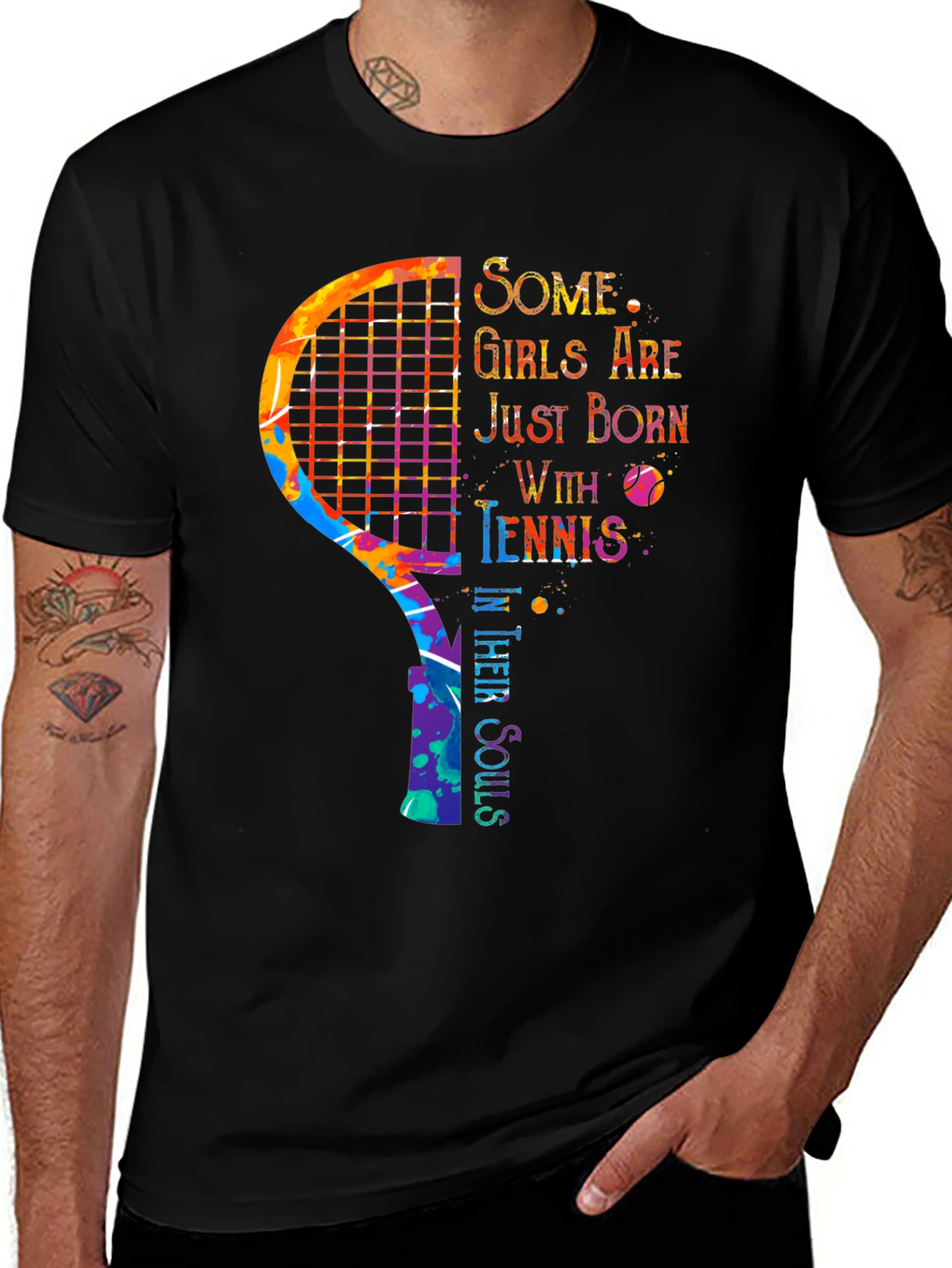 Variant 28 of Tennis Soul Graphic Tee - Stylish & Comfy!