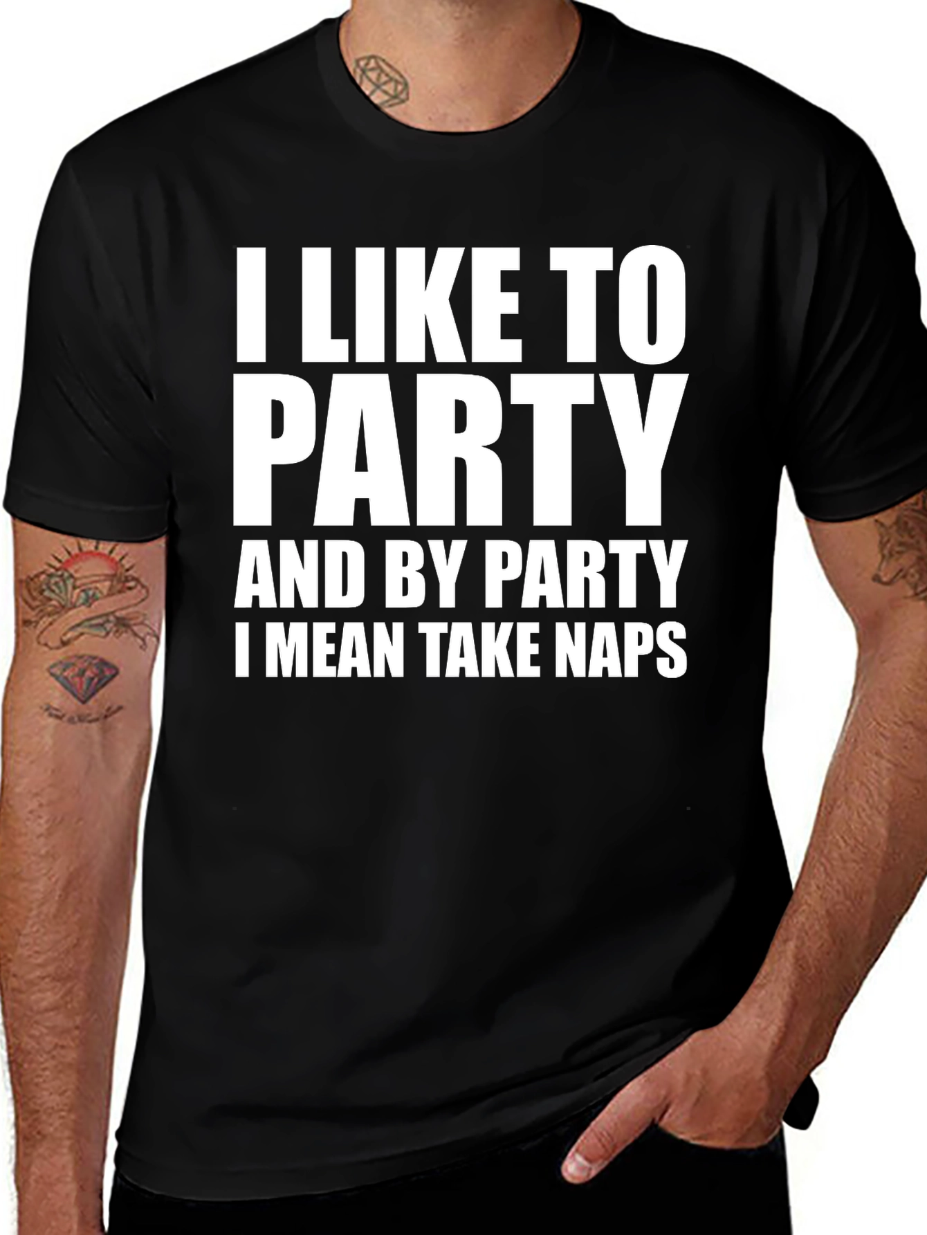 Variant 6 of I Like to Party Nap T-Shirt - Funny Relaxed Graphic Tee