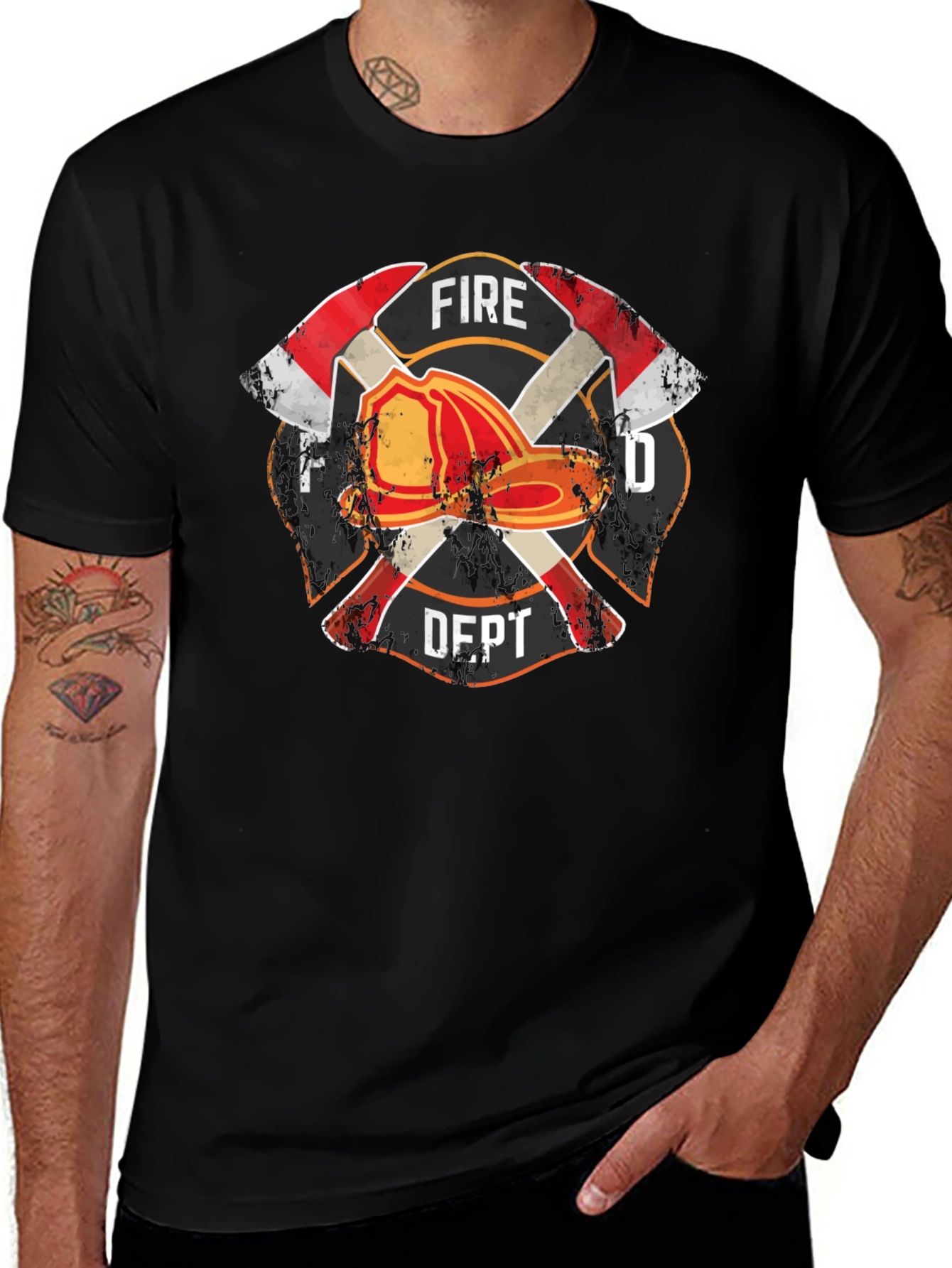 Variant 15 of Fire Dept. T-Shirt - Firefighter Maltese Cross Tee