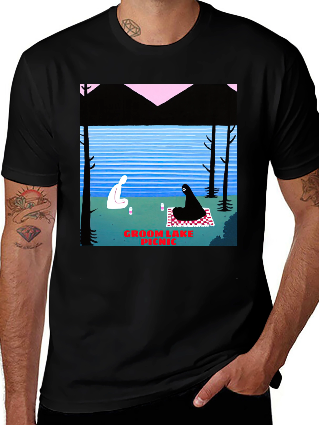 Variant 28 of Groom Lake Picnic Graphic T-Shirt - Unique Art Tee