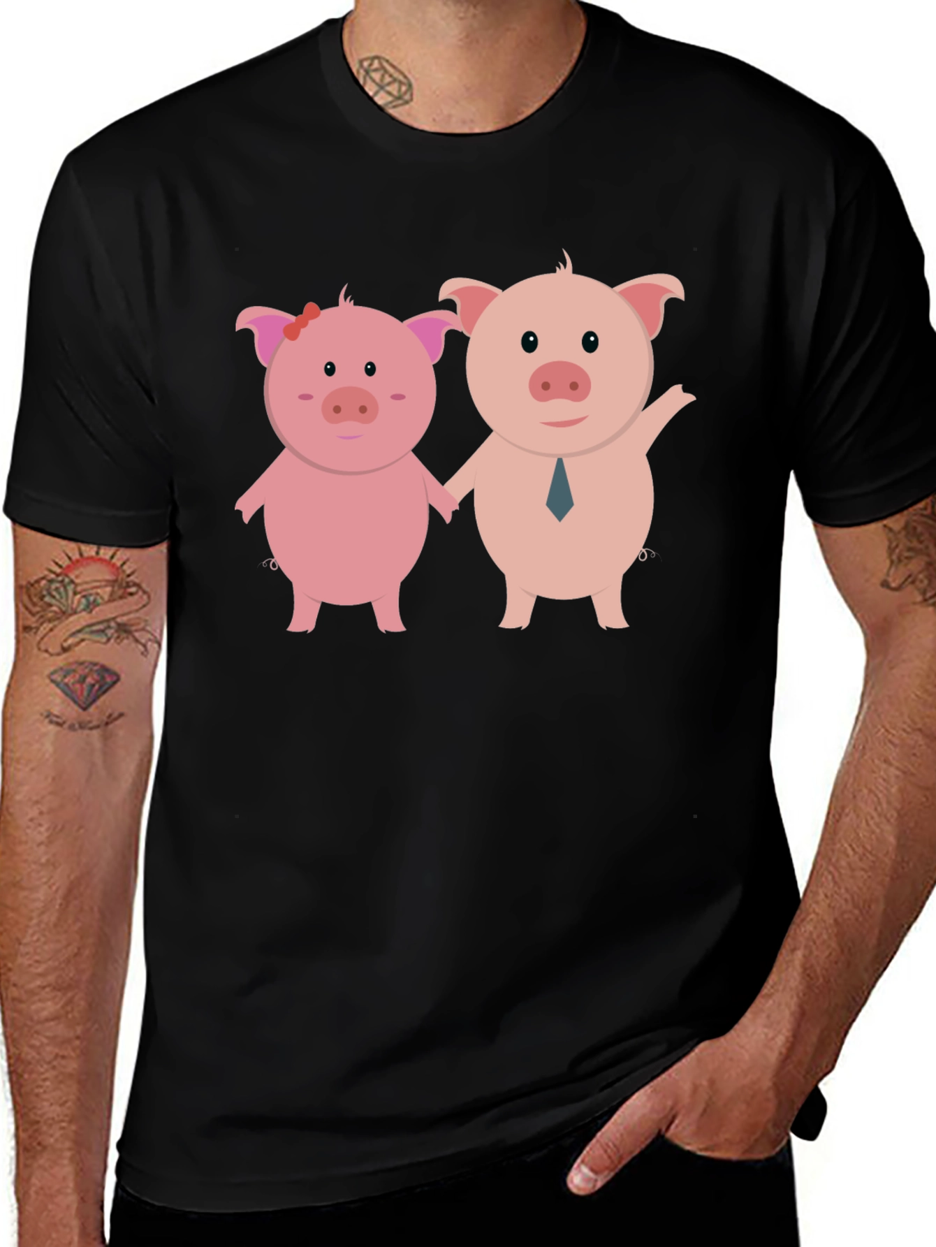 Variant 18 of Couple Pigs Graphic T-Shirt