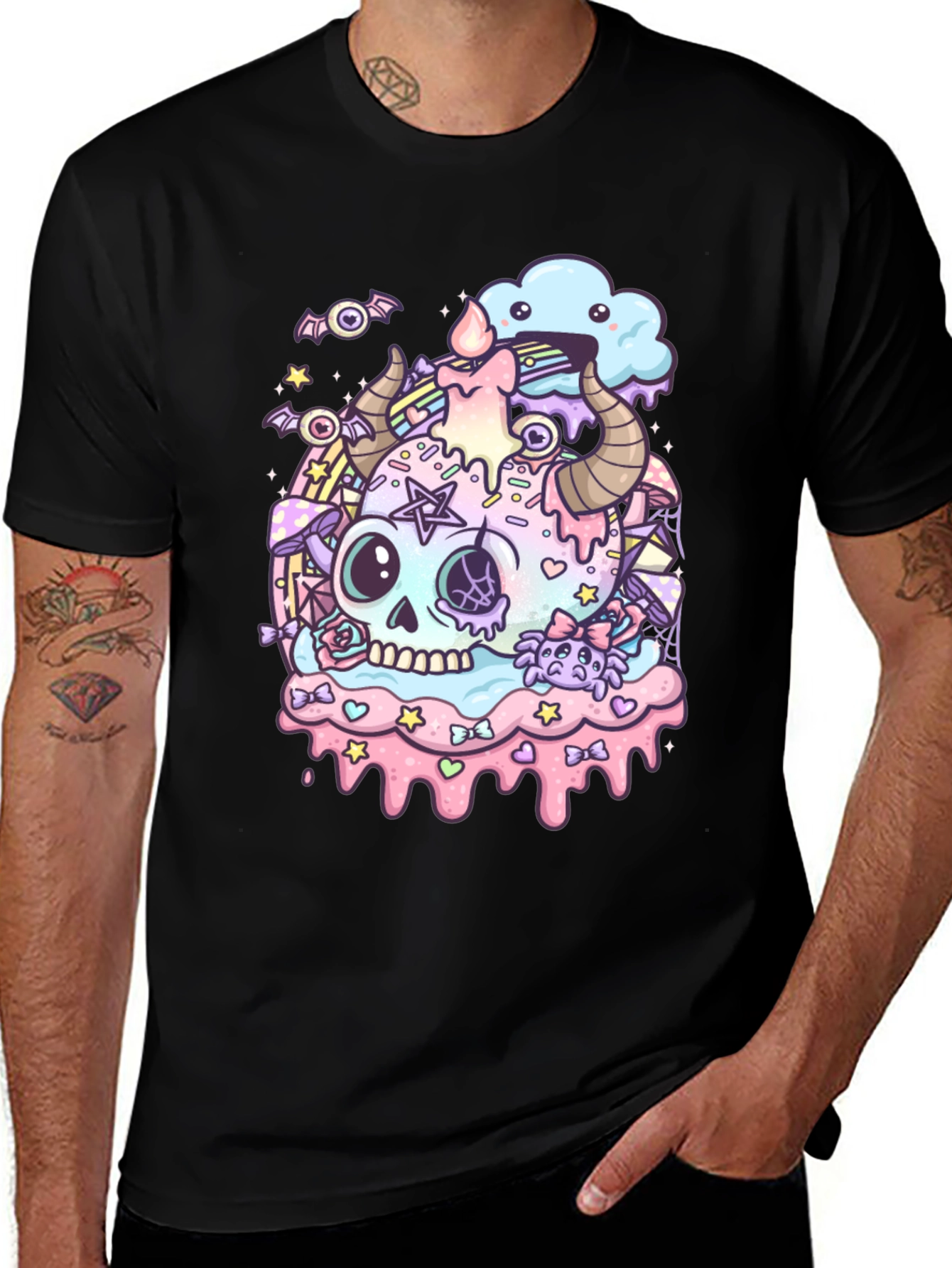 Variant 15 of Pastel Goth Skull Graphic T-Shirt