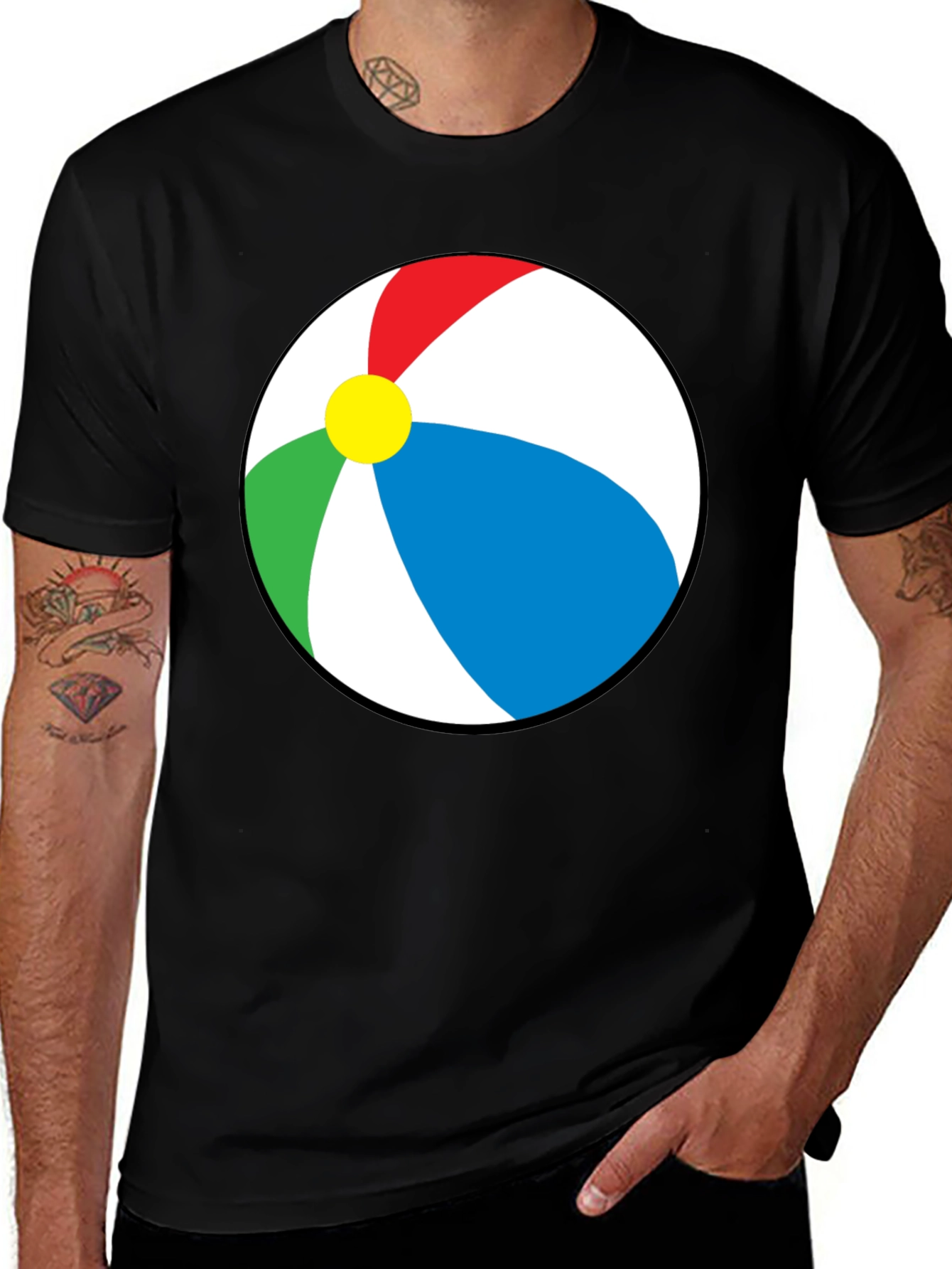 Variant 26 of Beach Ball Graphic Tee - Fun Summer T-Shirt