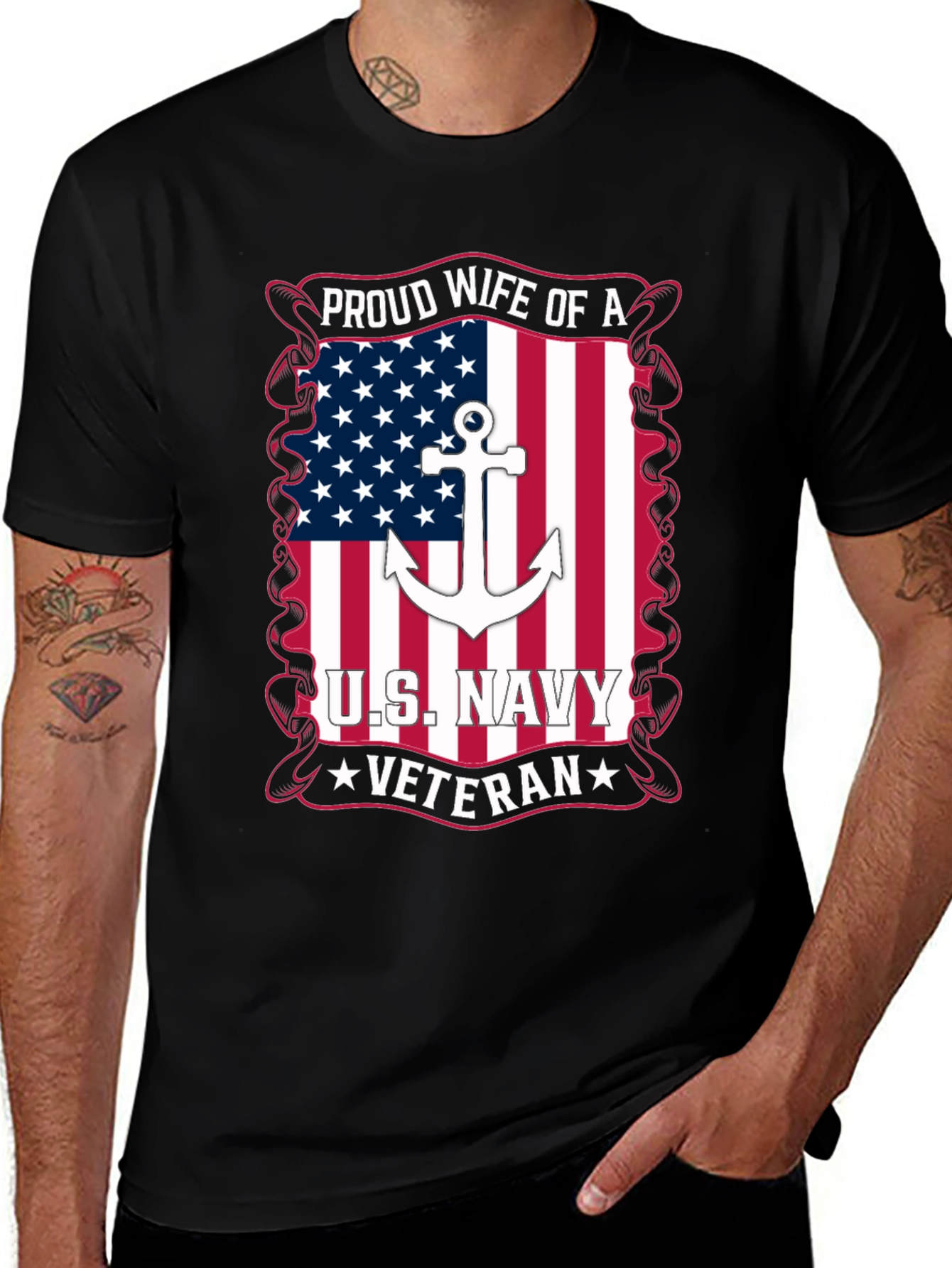 Proud Wife of a US Navy Veteran T-Shirt