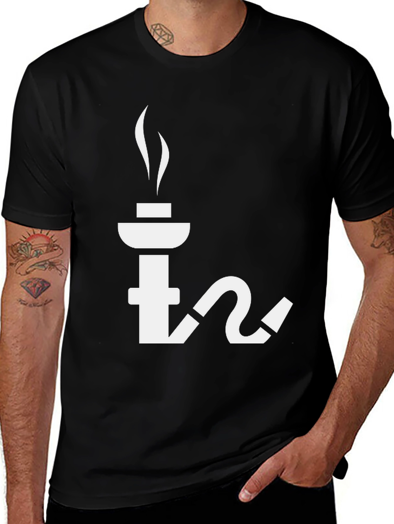 Variant 3 of Cool Hookah T-Shirt - Black Graphic Tee