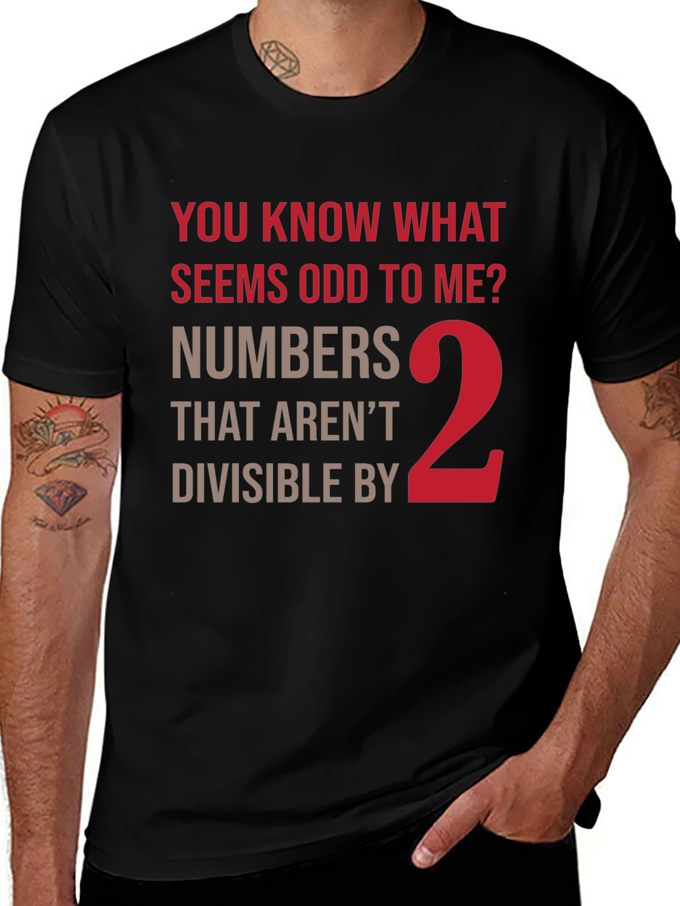 Variant 6 of Funny Math Humor T-Shirt - Odd Numbers Joke