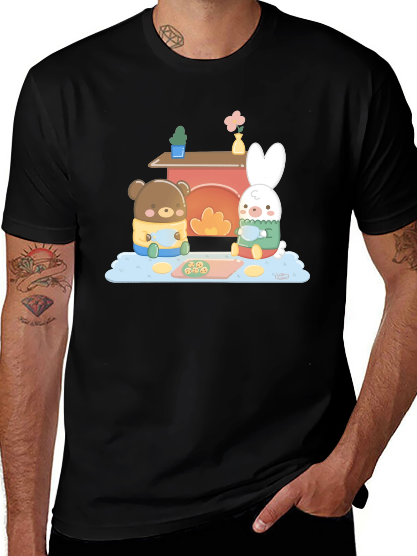 Variant 3 of Cute Bear & Bunny Baking T-Shirt