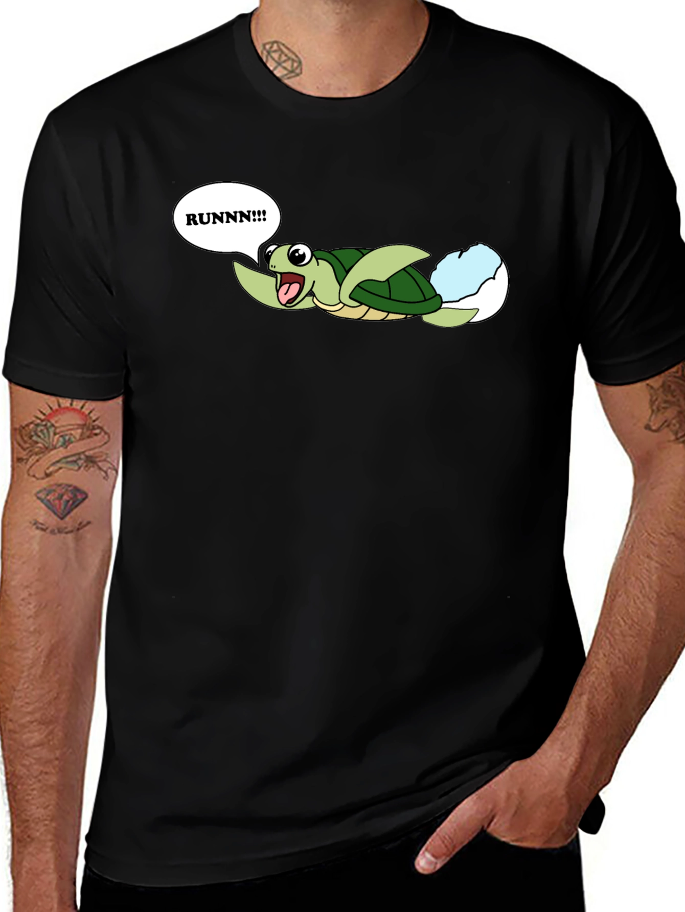 Variant 9 of Runnn! Turtle Hatchling Graphic T-Shirt