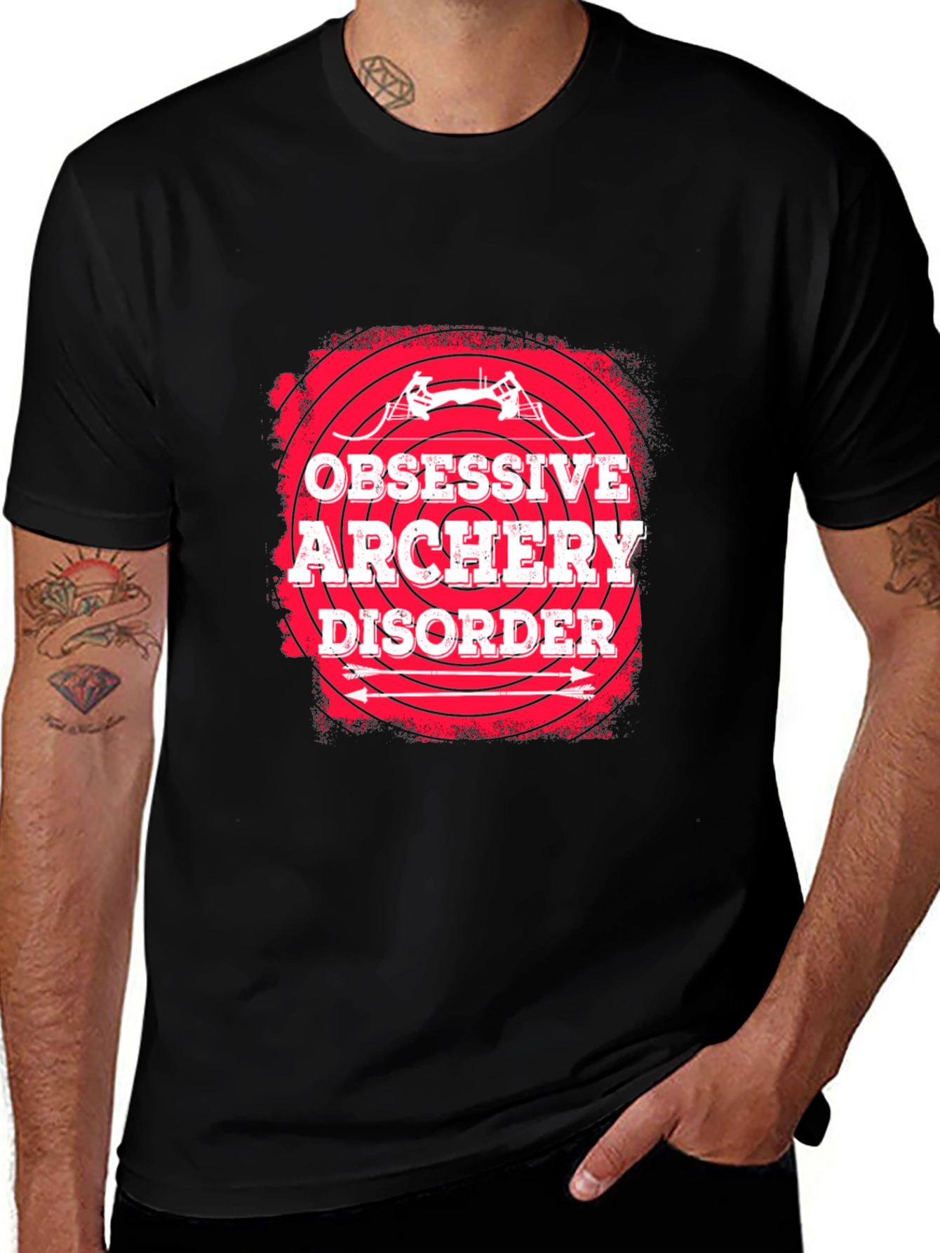 Black Obsessive Archery Disorder Black T-Shirt main image