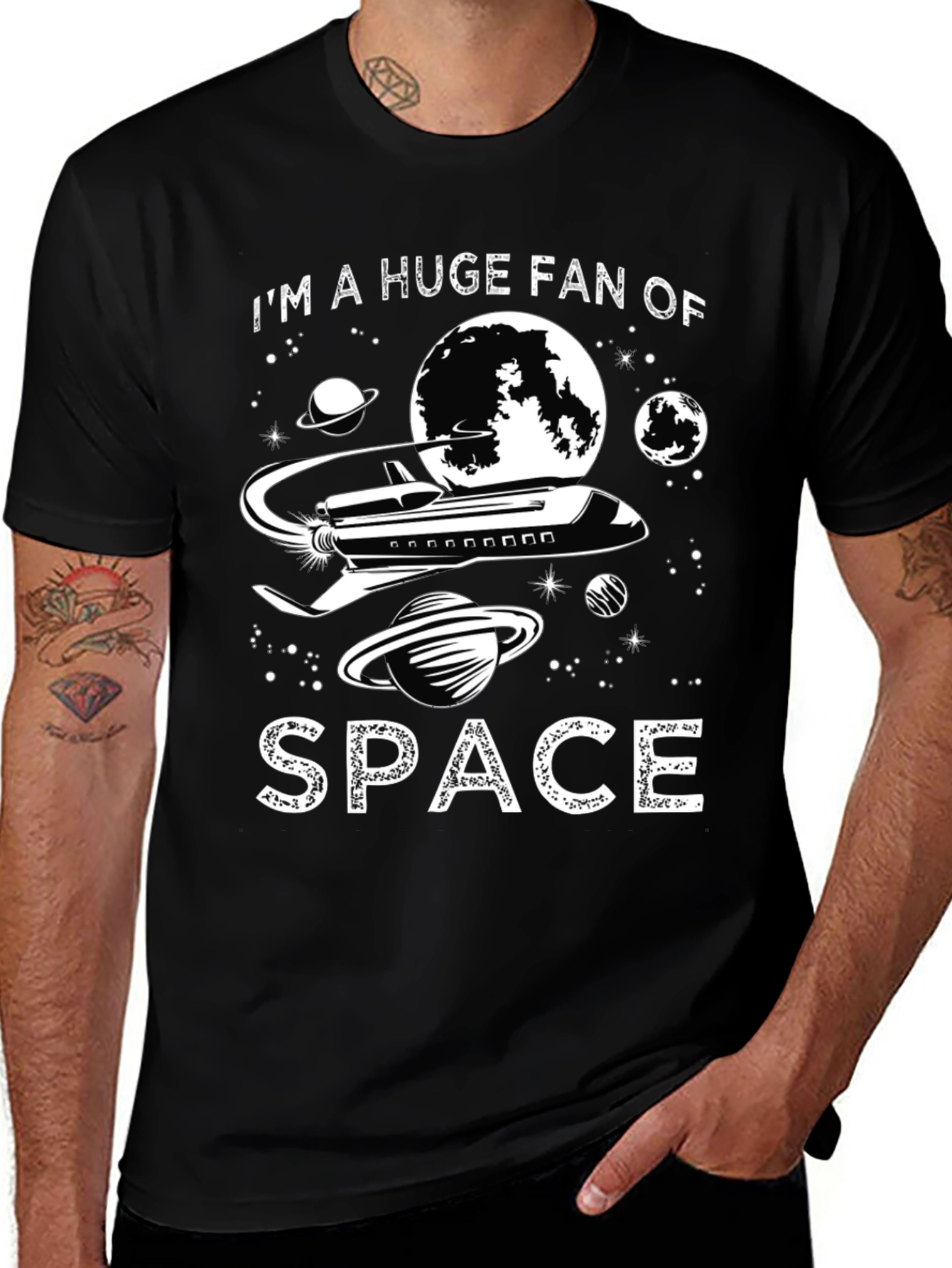 Variant 8 of I'm a Huge Fan of Space T-Shirt - Black