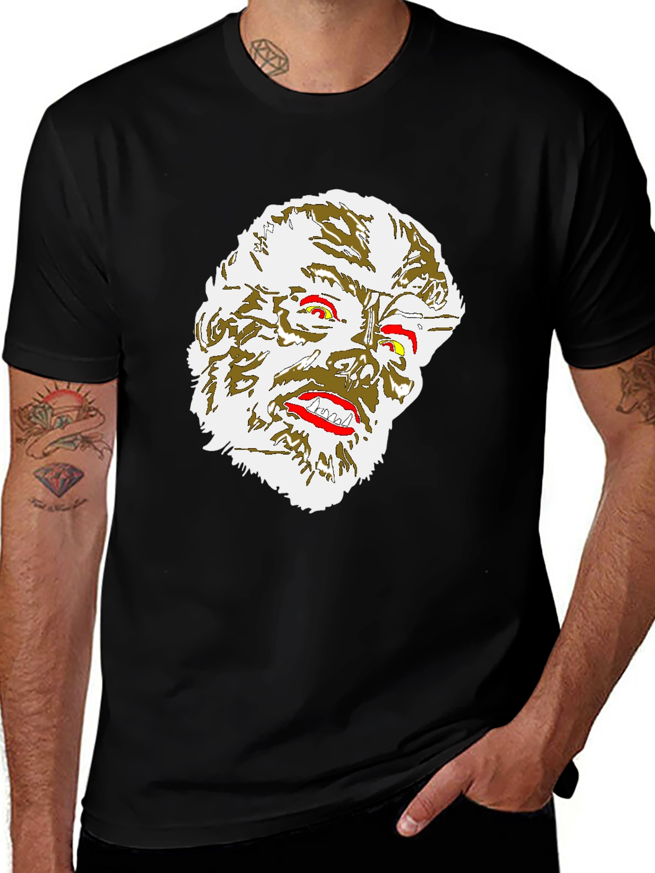 Variant 28 of Unique Graphic Tee - Artistic Face Design