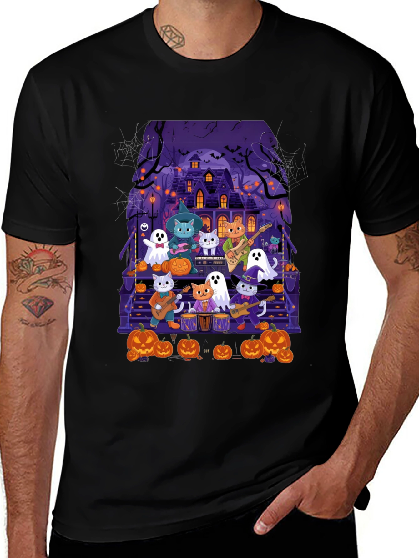 Halloween Cats Band T-Shirt