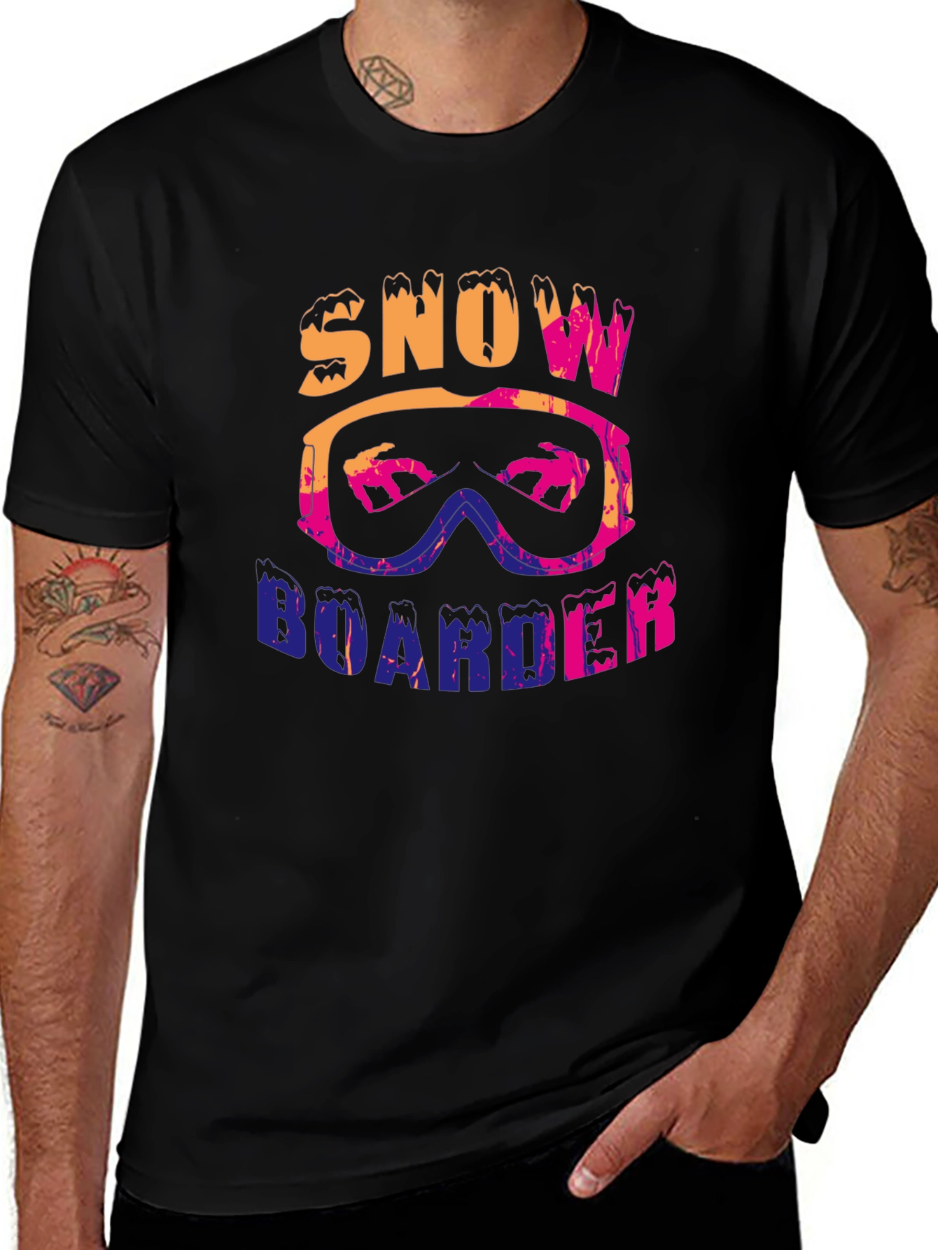 Variant 21 of Snowboarder Graphic Tee - Black T-Shirt