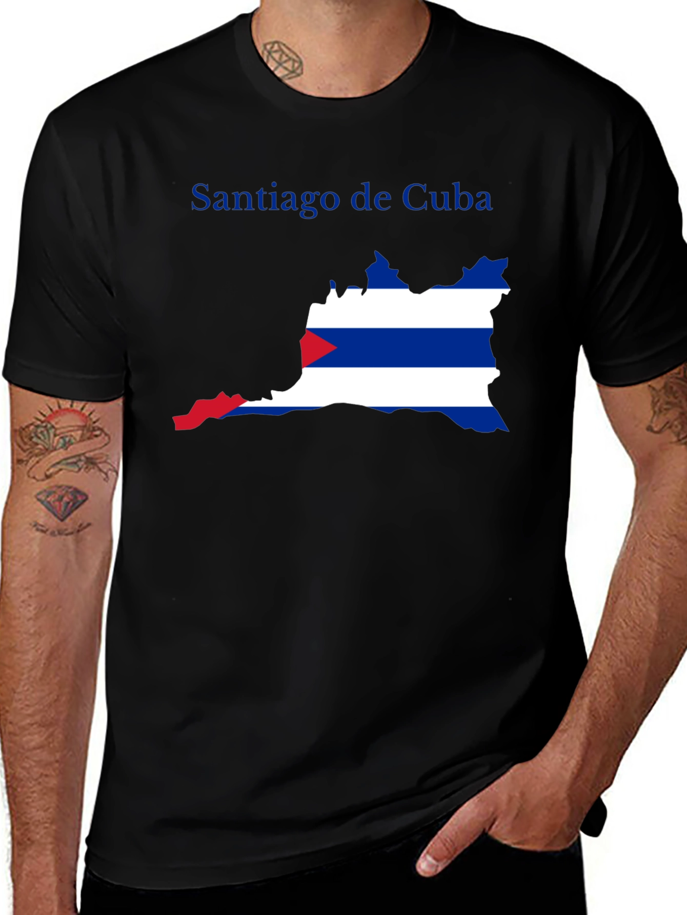Variant 14 of Santiago de Cuba Flag Graphic T-Shirt
