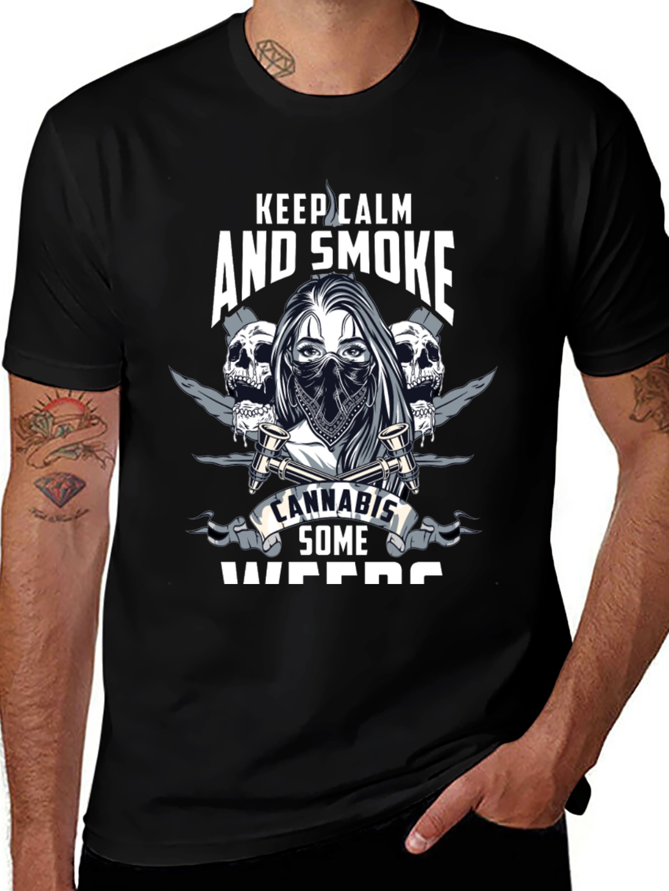 Variant 8 of Keep Calm & Smoke Cannabis Weed T-Shirt