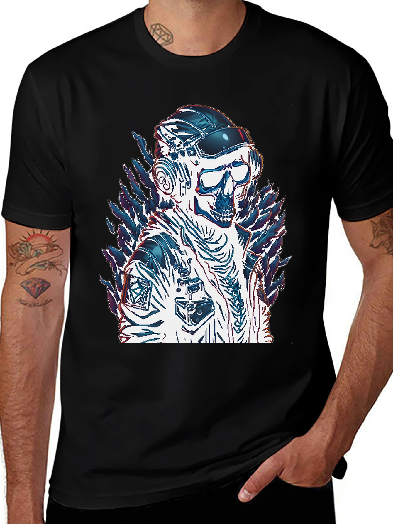 Variant 7 of Cyberpunk Skull T-Shirt