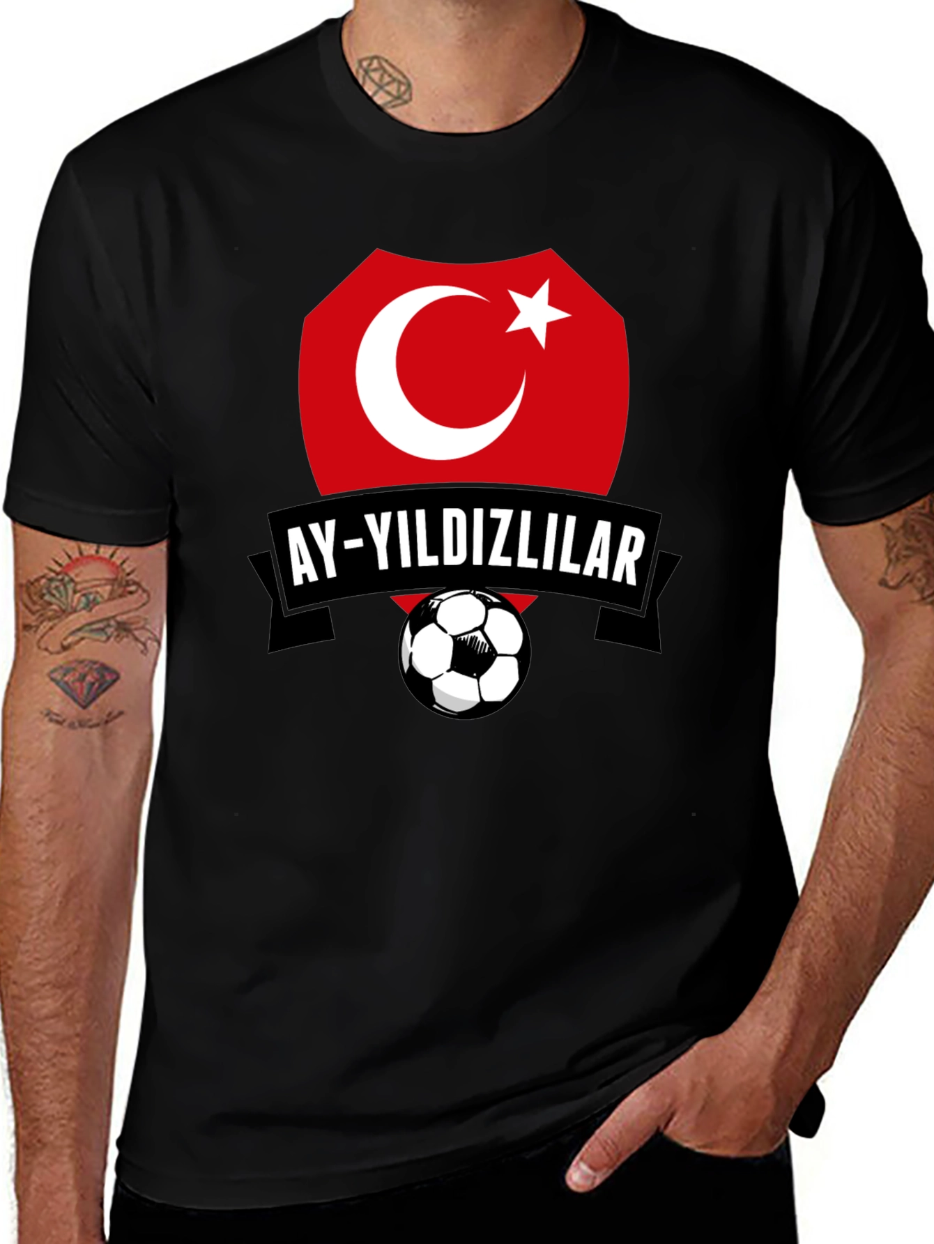 Turkey Soccer Team Graphic Black T-Shirt