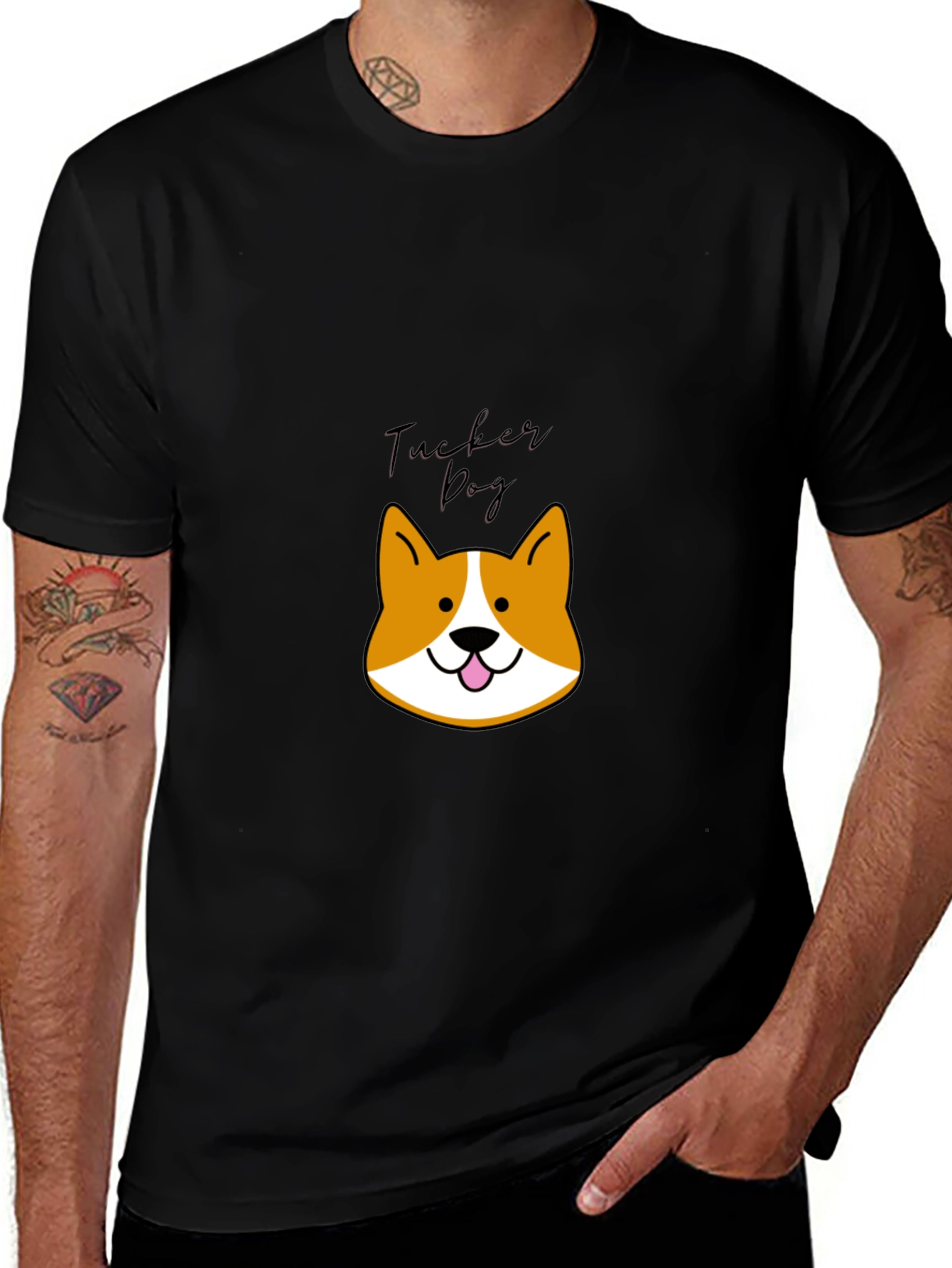 Variant 26 of Cute "Tucker Dog" Black Graphic Tee