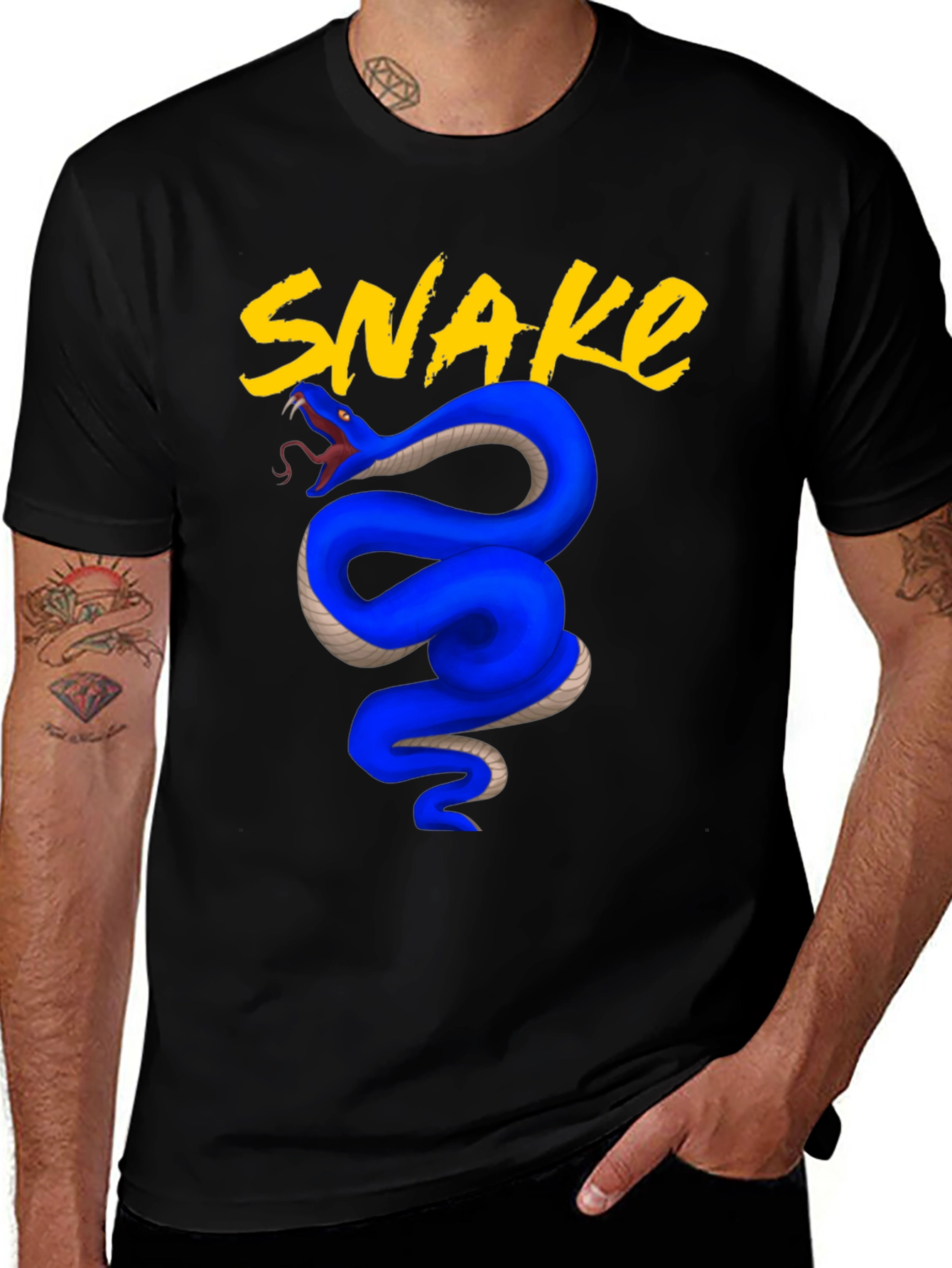 Variant 19 of Blue Snake Graphic Tee - Bold & Stylish