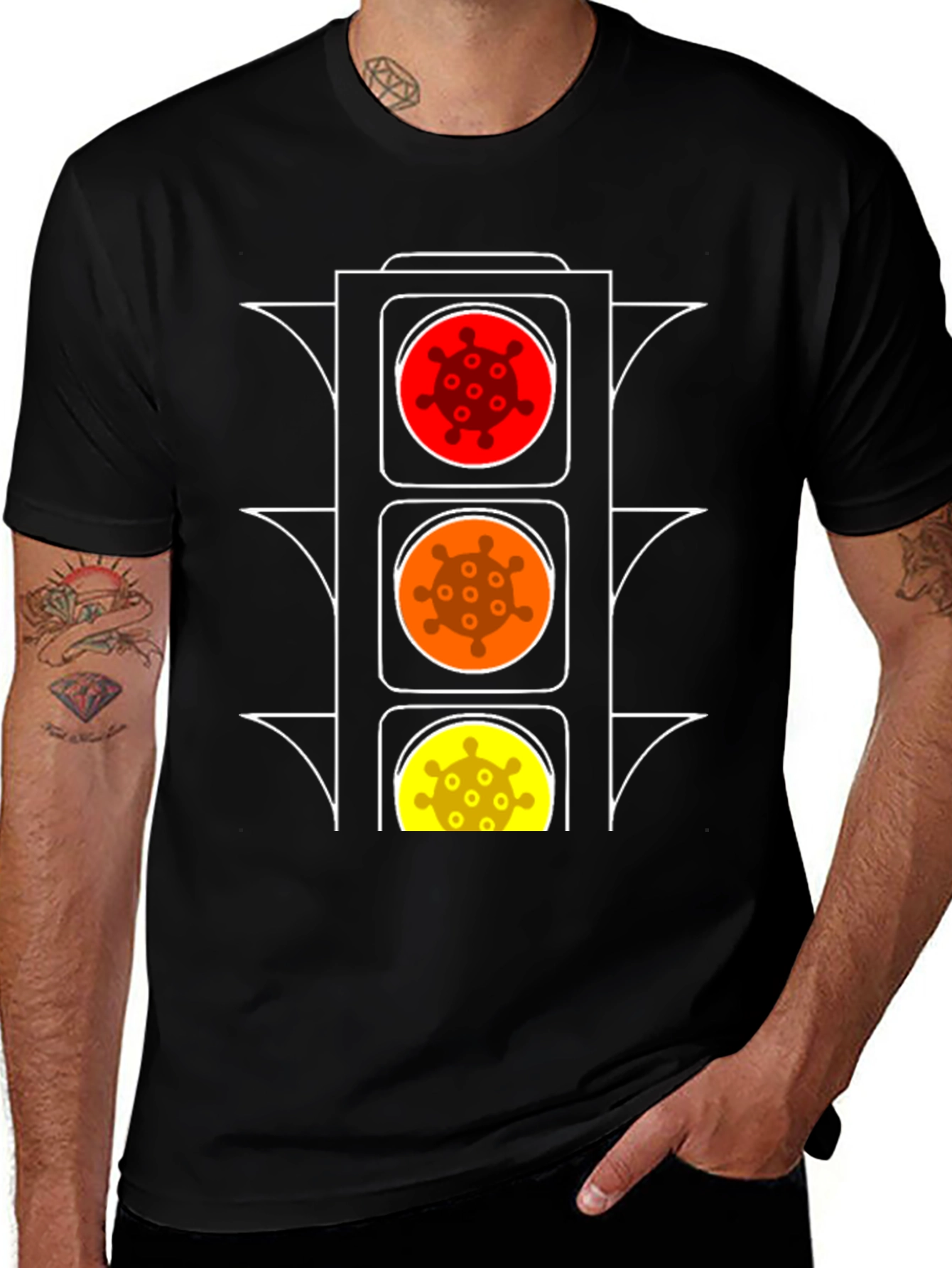 Variant 29 of Novelty Traffic Light Virus T-Shirt