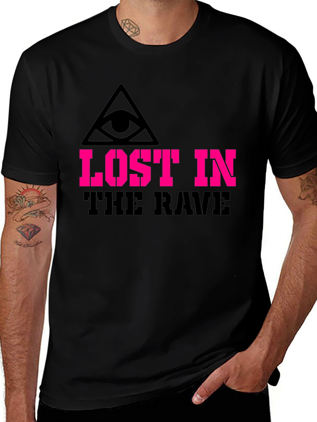 Variant 9 of Lost in the Rave Graphic Tee - Black