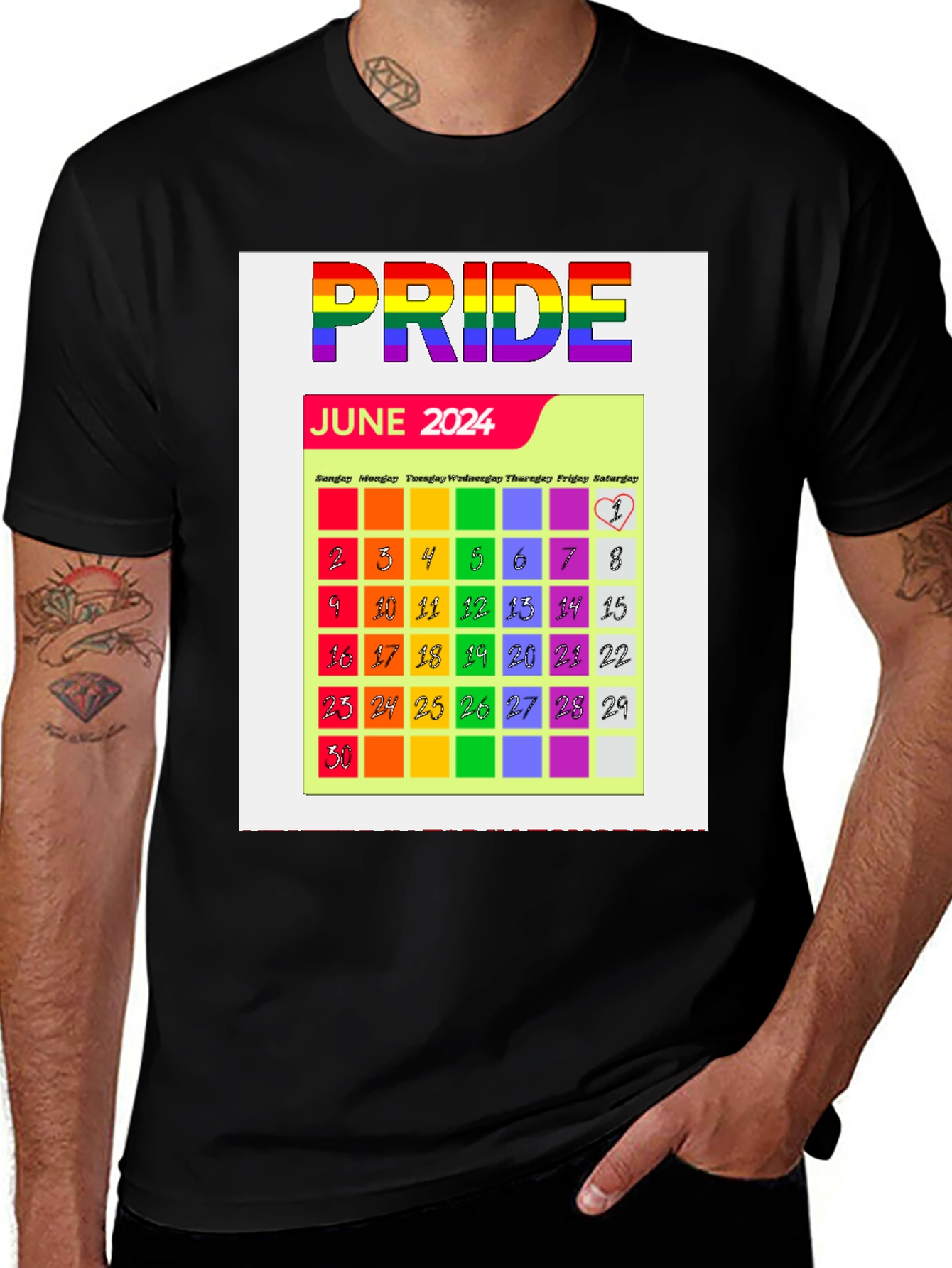 Pride Month Calendar T-Shirt - June 2024