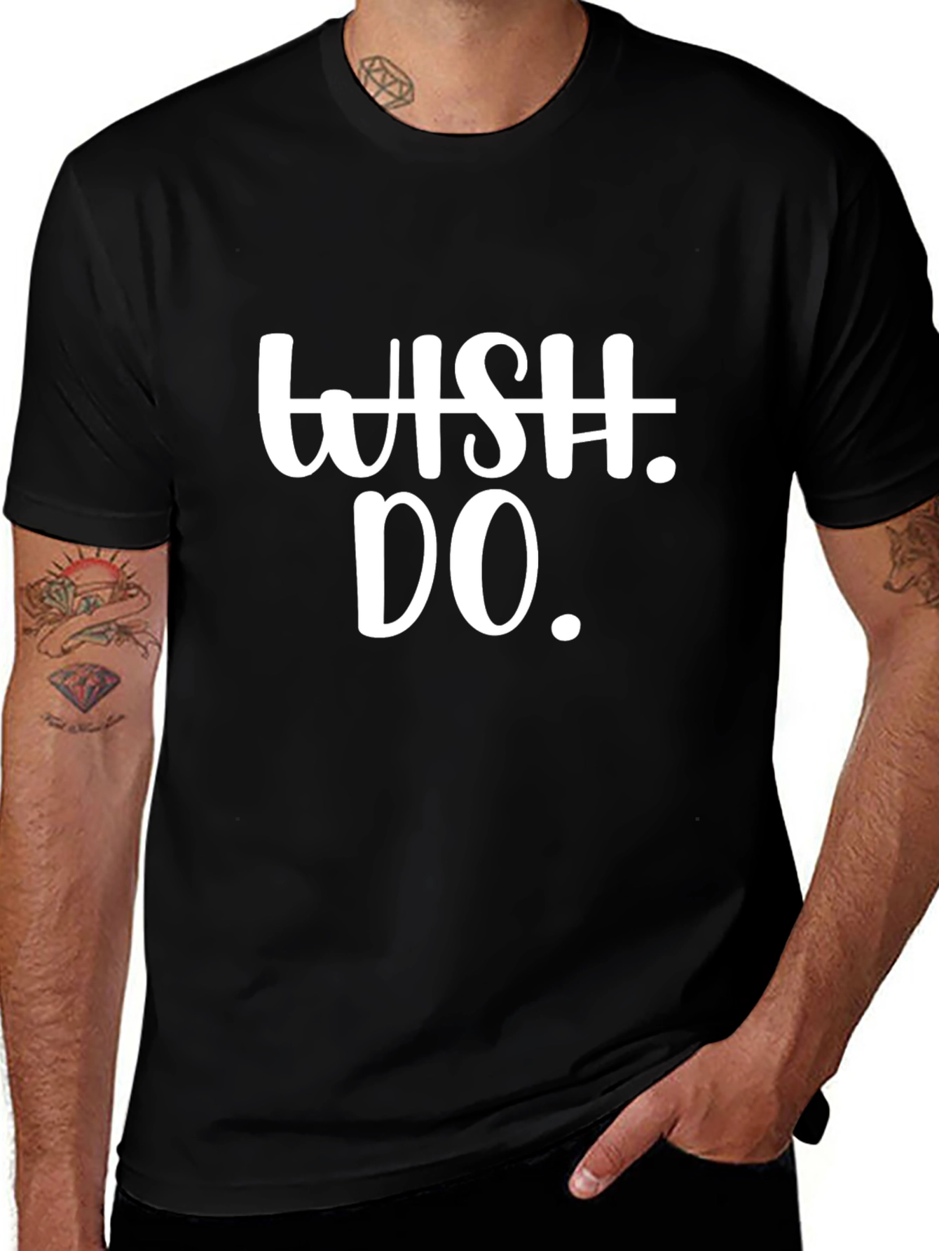 Variant 16 of Wish Do Graphic T-Shirt - Black Cotton Tee