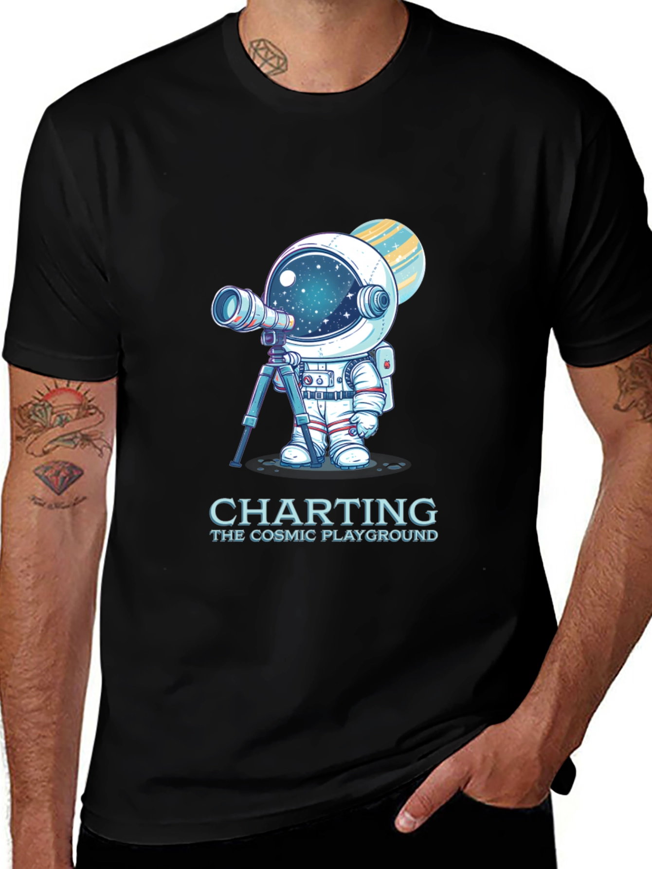 Variant 28 of Astronaut Charting T-Shirt - Cosmic Playground