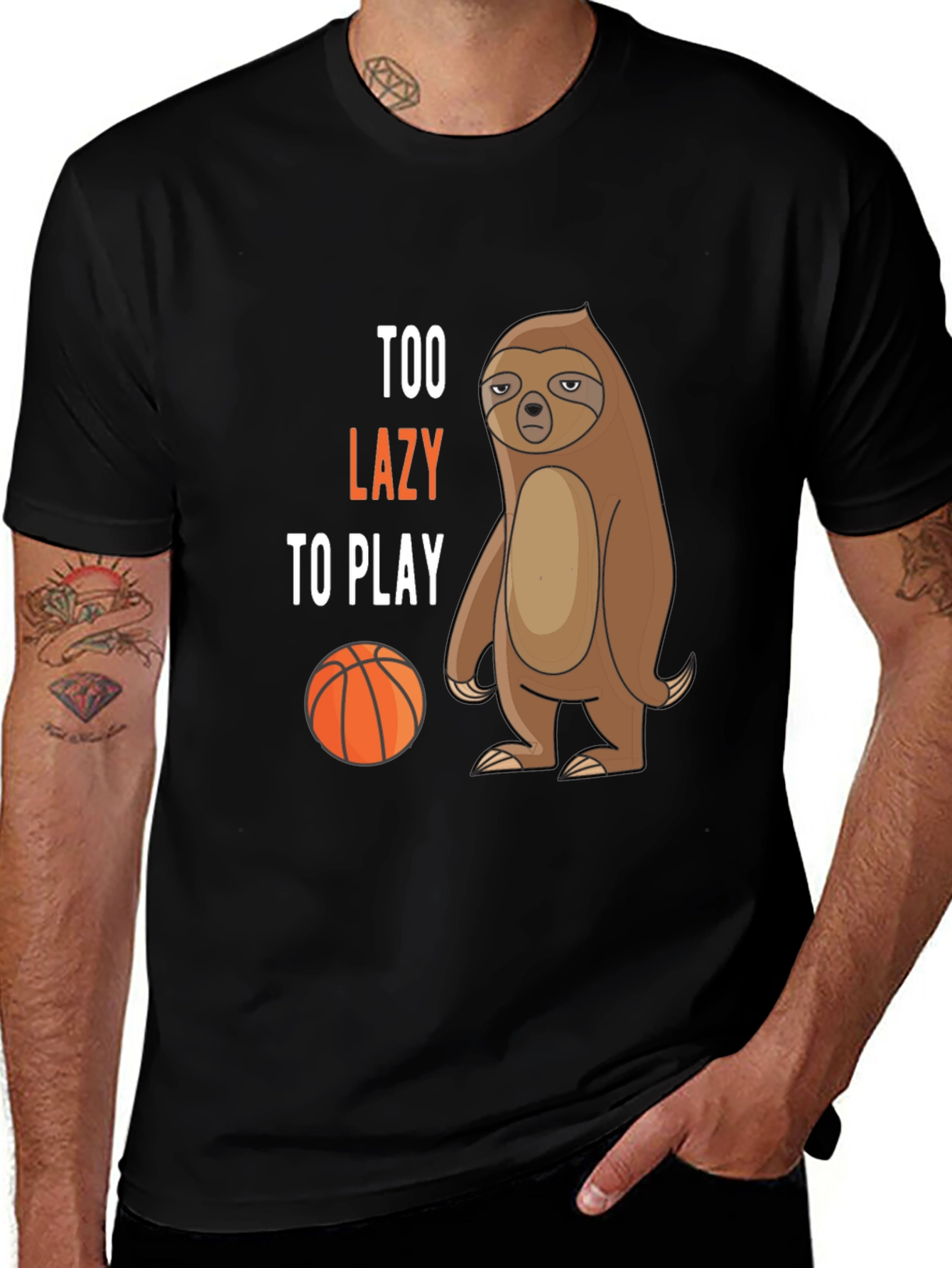 Variant 9 of Too Lazy to Play Sloth Graphic T-Shirt