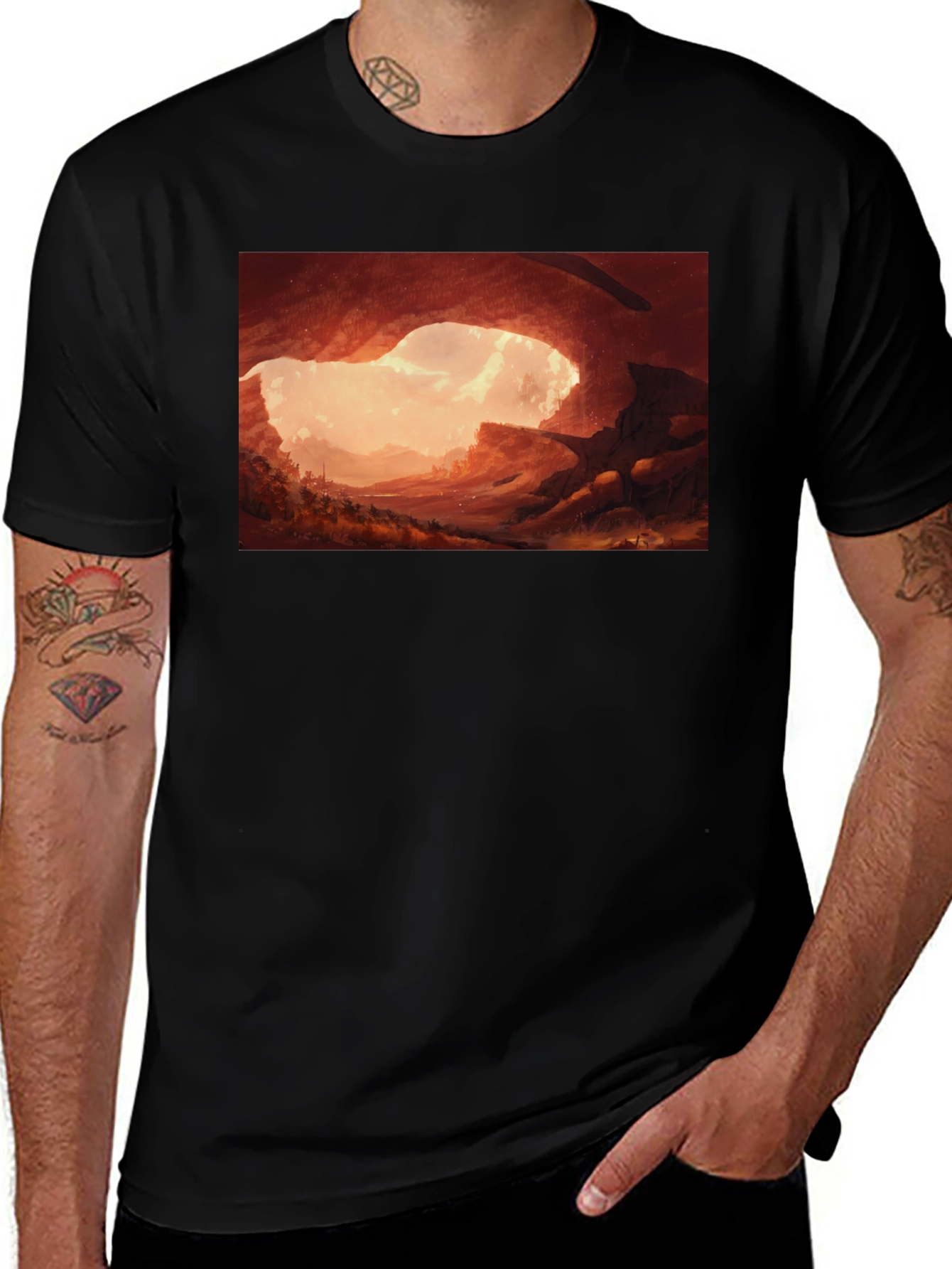 Black Cave Entrance Graphic Tee - Stylish Comfort main image