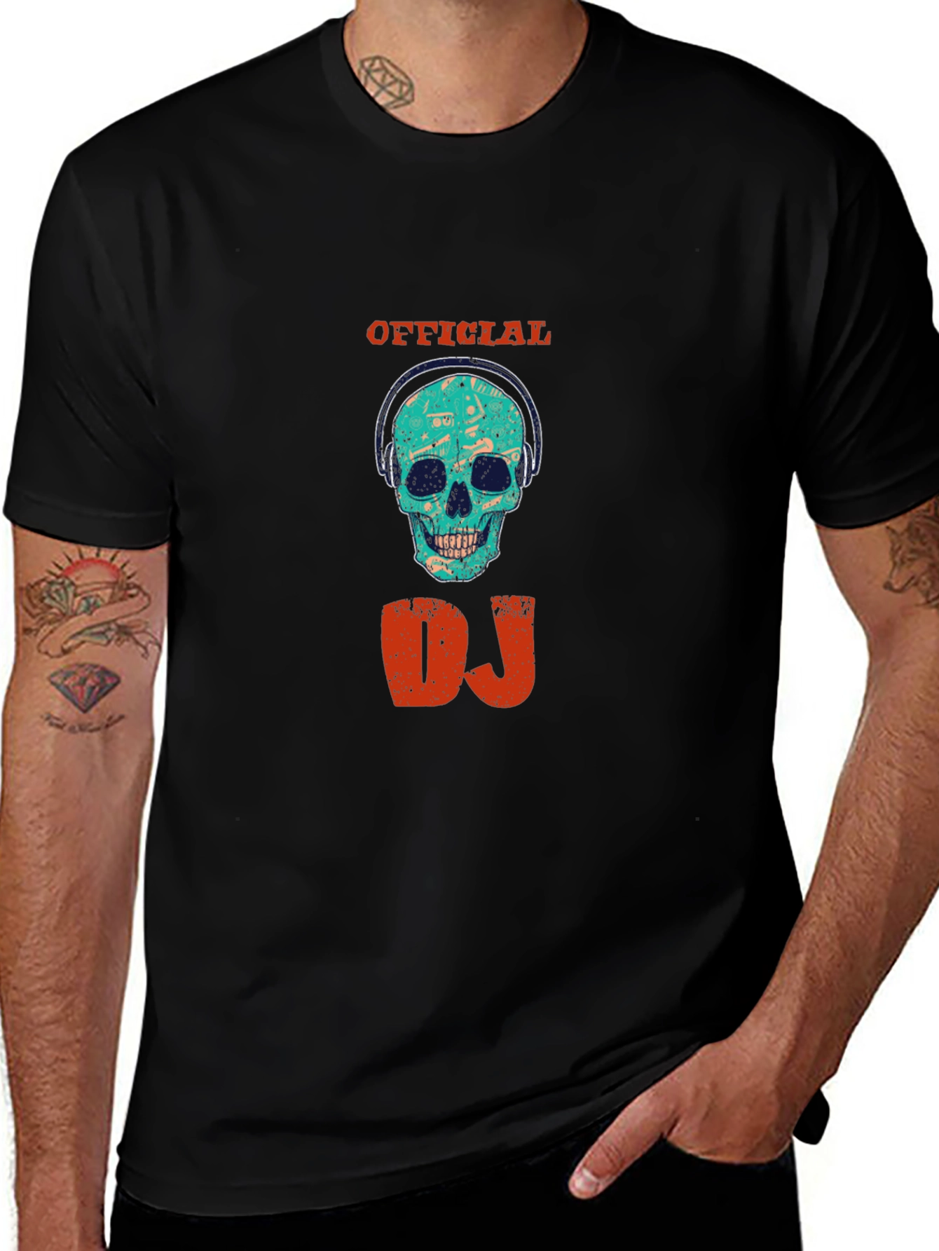 Official DJ Skull Graphic T-Shirt - Black