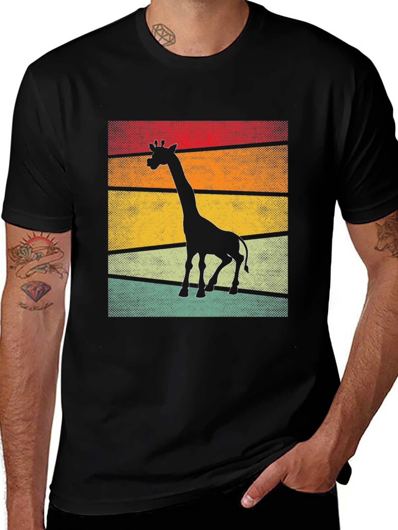 Variant 24 of Retro Giraffe Silhouette T-Shirt