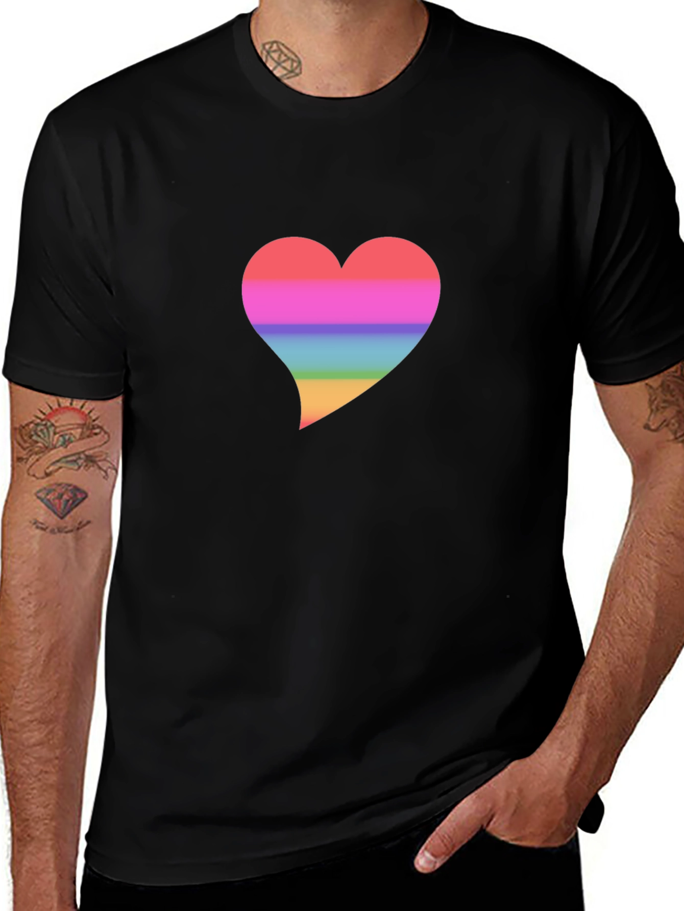 Variant 9 of Rainbow Heart Graphic T-Shirt