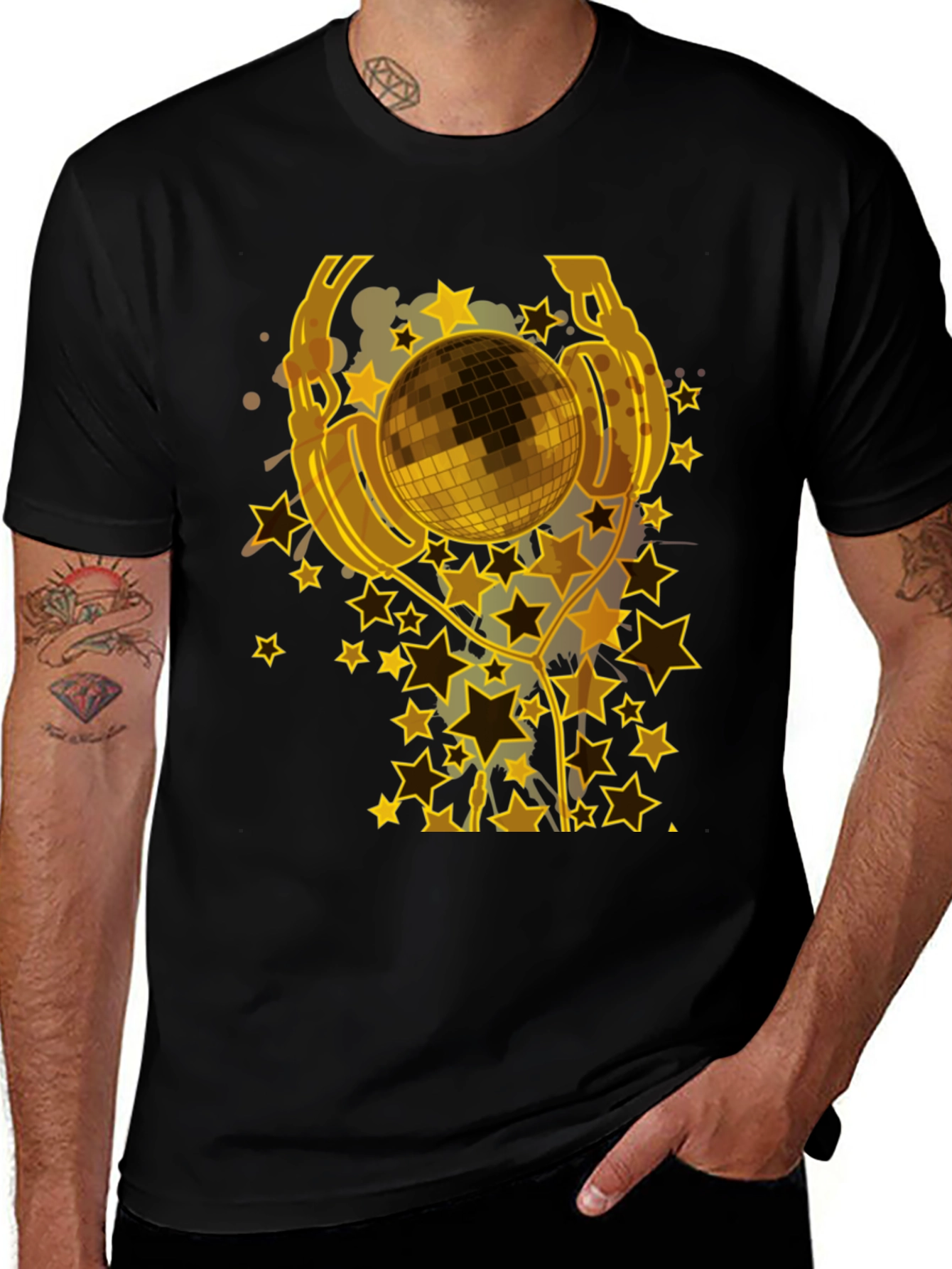 Variant 30 of Disco Ball Headphones Graphic T-Shirt