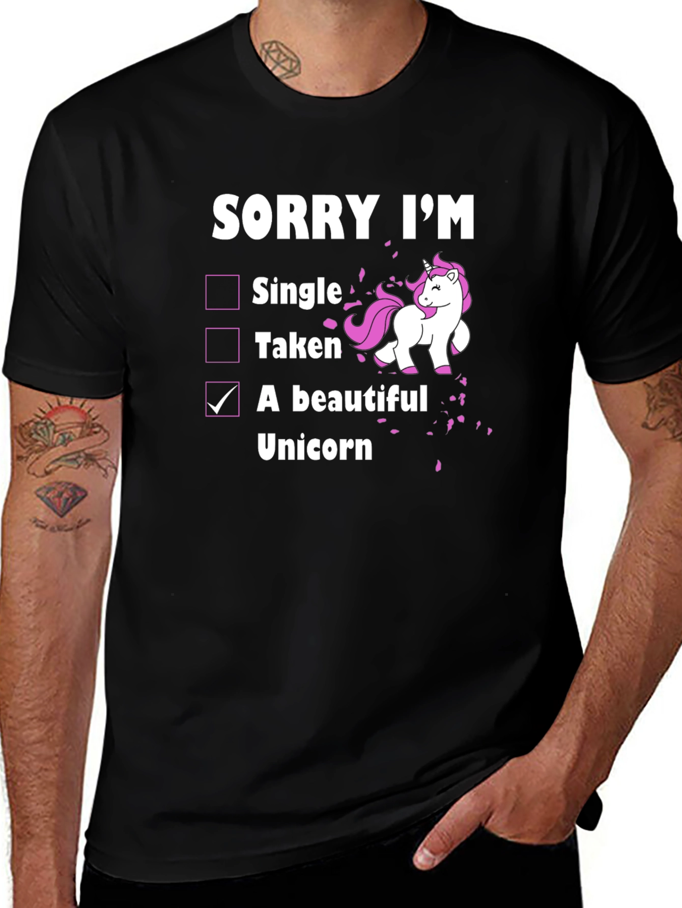 Variant 19 of Funny Unicorn T-Shirt: Sorry I'm A Beautiful Unicorn