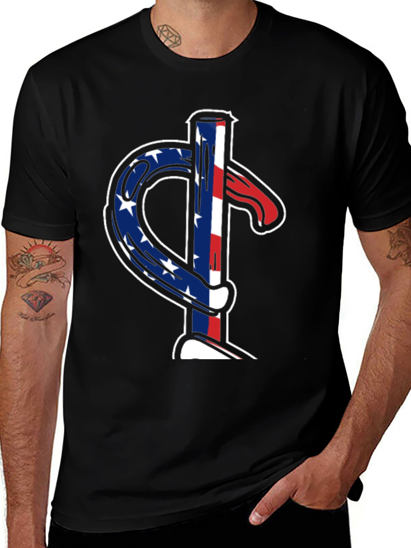 Variant 28 of American Flag Dollar Sign Graphic T-Shirt