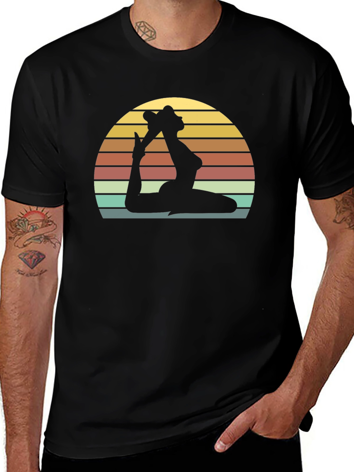 Variant 6 of Yoga Silhouette Sunset T-Shirt