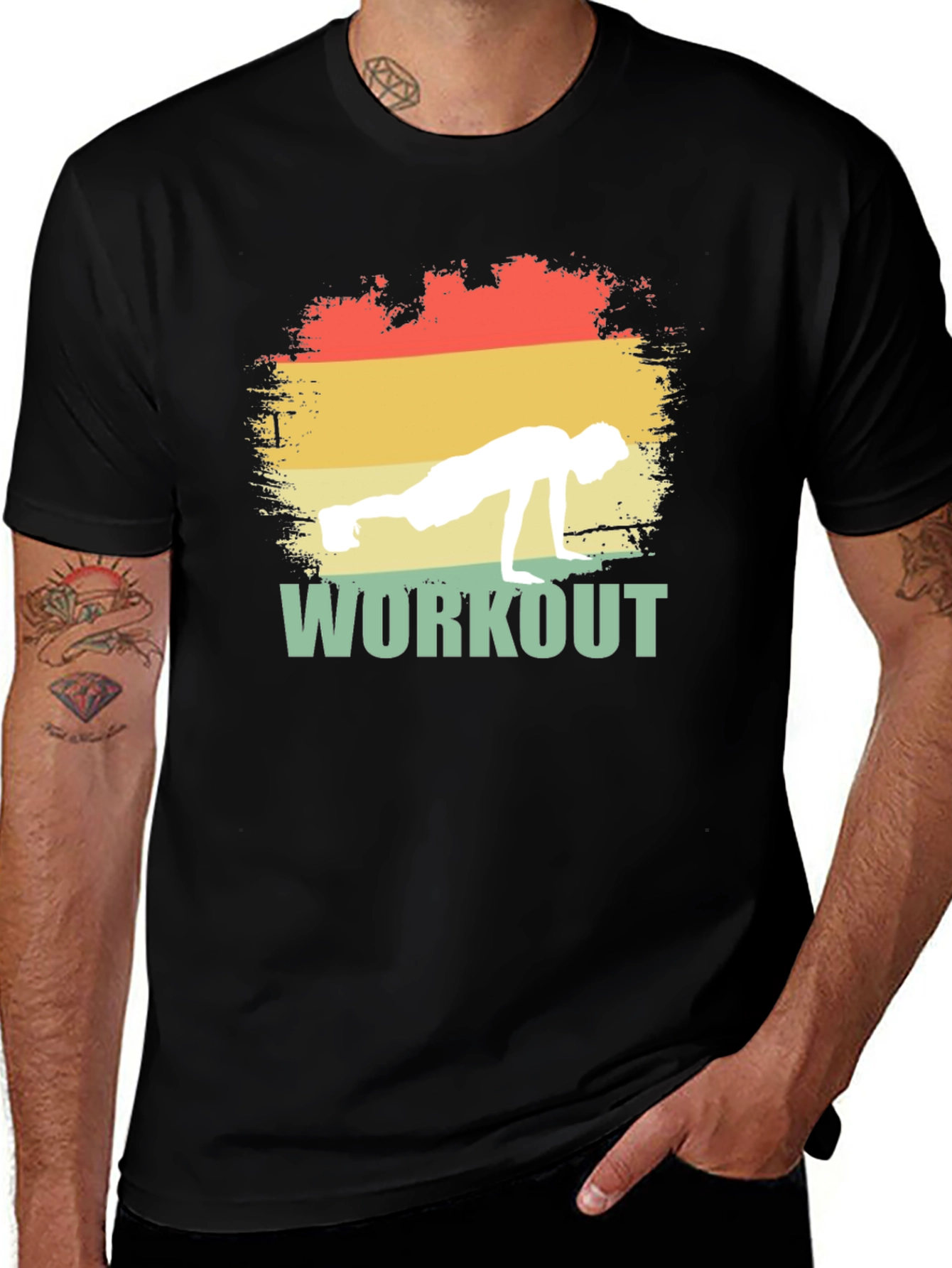 Variant 24 of Workout Graphic Tee - Retro Fitness T-Shirt